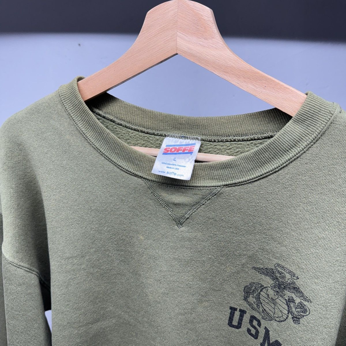 Vintage 90s USMC Faded Thrashed Distressed Sweatshirt ERD Grunge Size US L / EU 52-54 / 3 - 5 Thumbnail