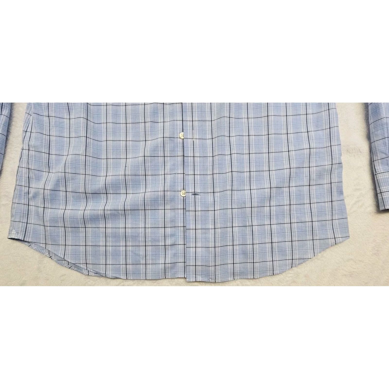 Banana Republic Banana Republic Blue Plaid Button-Up Shirt Slim Fit L Men Long Sleeve Casual Modern Geometric Plaid Size US L / EU 52-54 / 3 - 3 Thumbnail