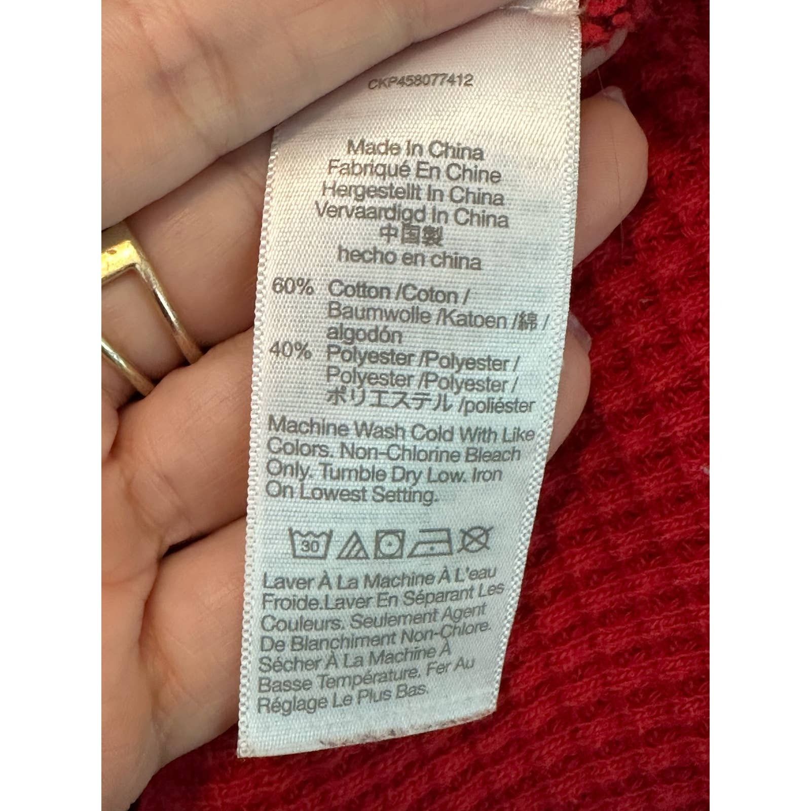 Madewell Madewell red waffled long sleeves sweatshirt size small Size S / US 4 / IT 40 - 5 Thumbnail