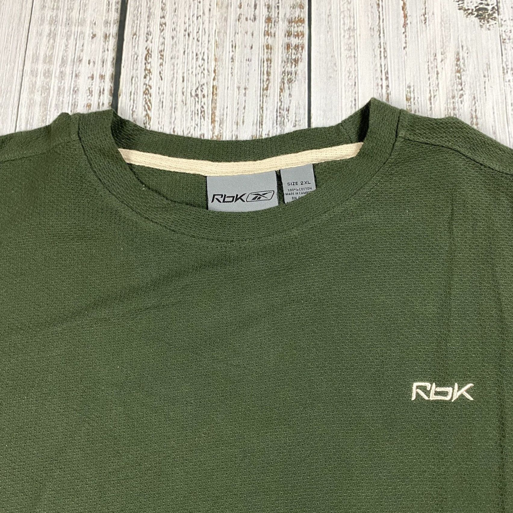 Reebok VINTAGE Reebok Athletic Jersey T-Shirt Men’s Short Sleeve 100% Cotton Solid Dark Green L 2000s Sports Size US L / EU 52-54 / 3 - 2 Thumbnail