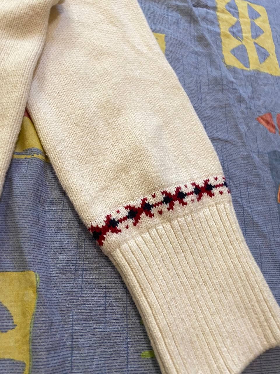 Vintage Joules Abigail Cream High Neck Intarsia Ski Jump Size L / US 10 / IT 46 - 8 Thumbnail