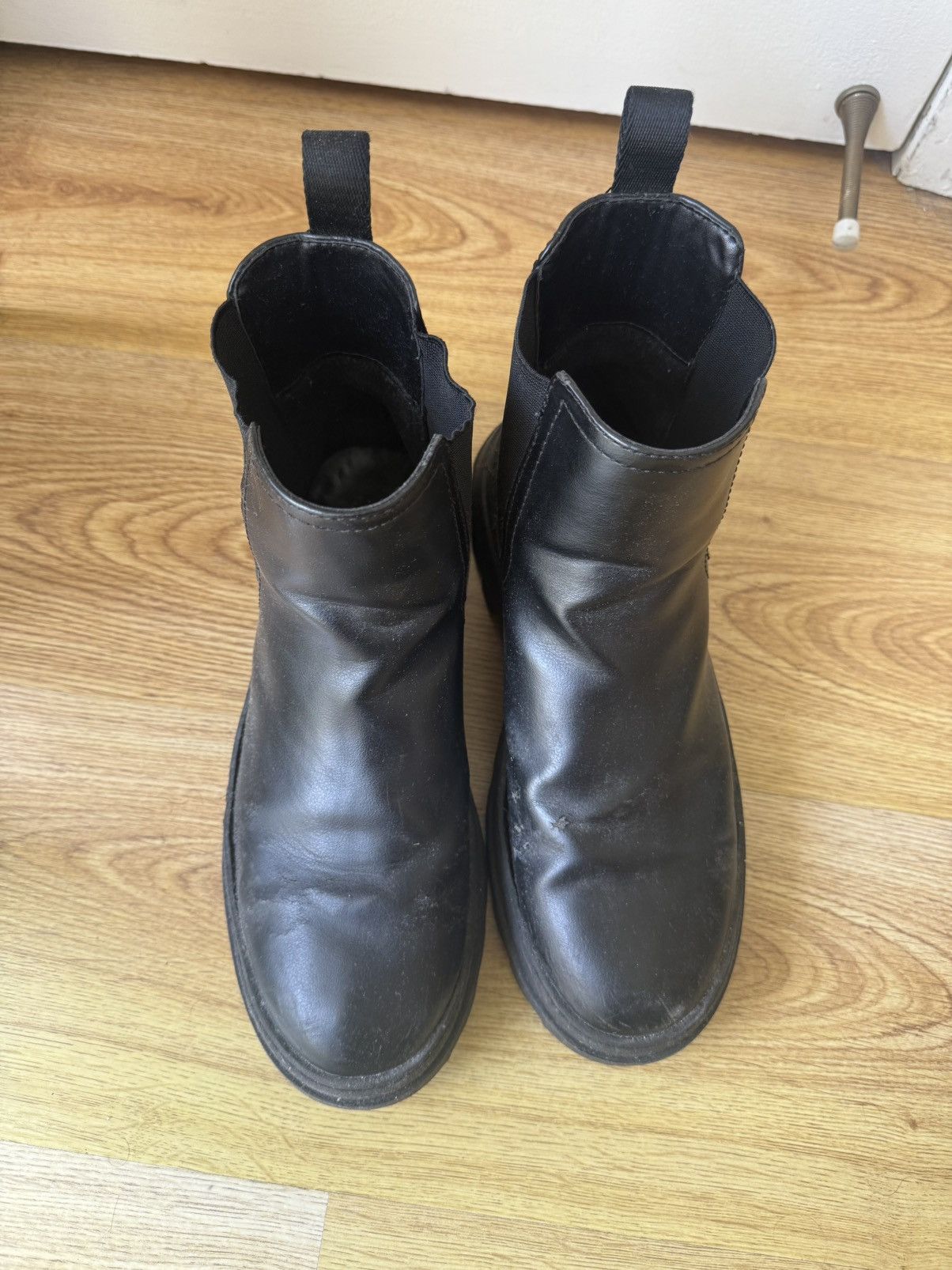 Zara Black Bulldozer/Chelsea Ankle High Boots Size US 10 / EU 43 - 3 Thumbnail