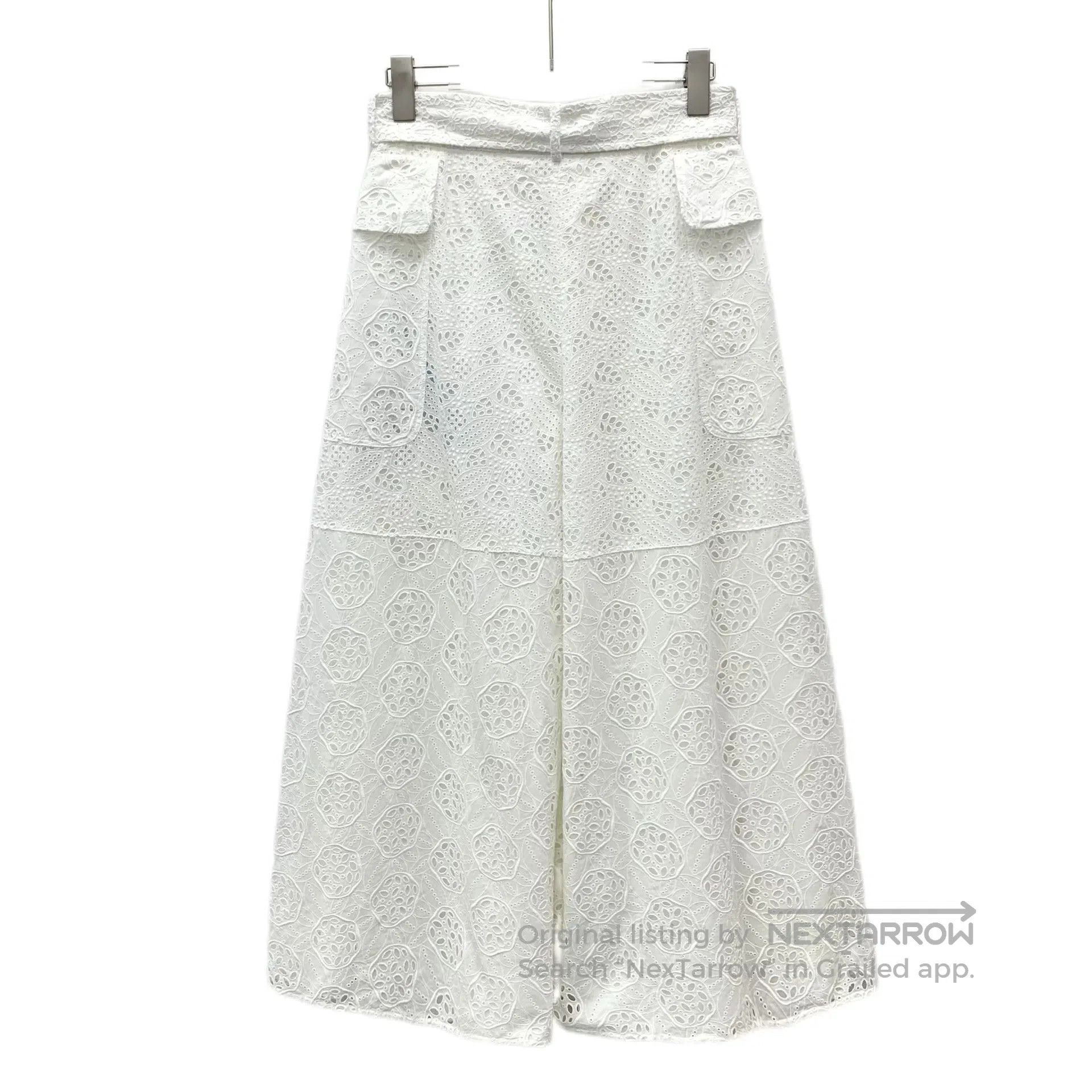 Valentino Valentino White Floral Openwork Embroidered Cotton Casual Size 37" - 2 Thumbnail