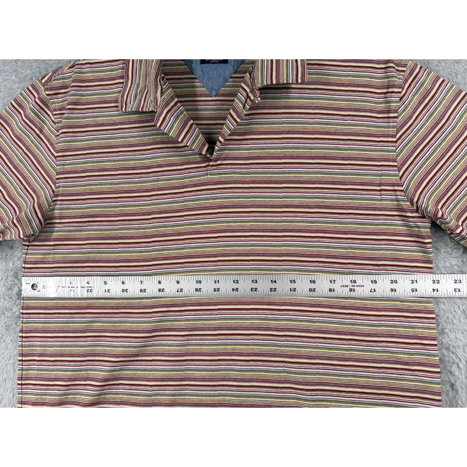 Tommy Hilfiger Tommy Hilfiger Polo Shirt Men Large Red Green Striped Mercerized Cotton Knit Shirt Polo Regular Mens Short Sleeve Casual Size US L / EU 52-54 / 3 - 7 Thumbnail