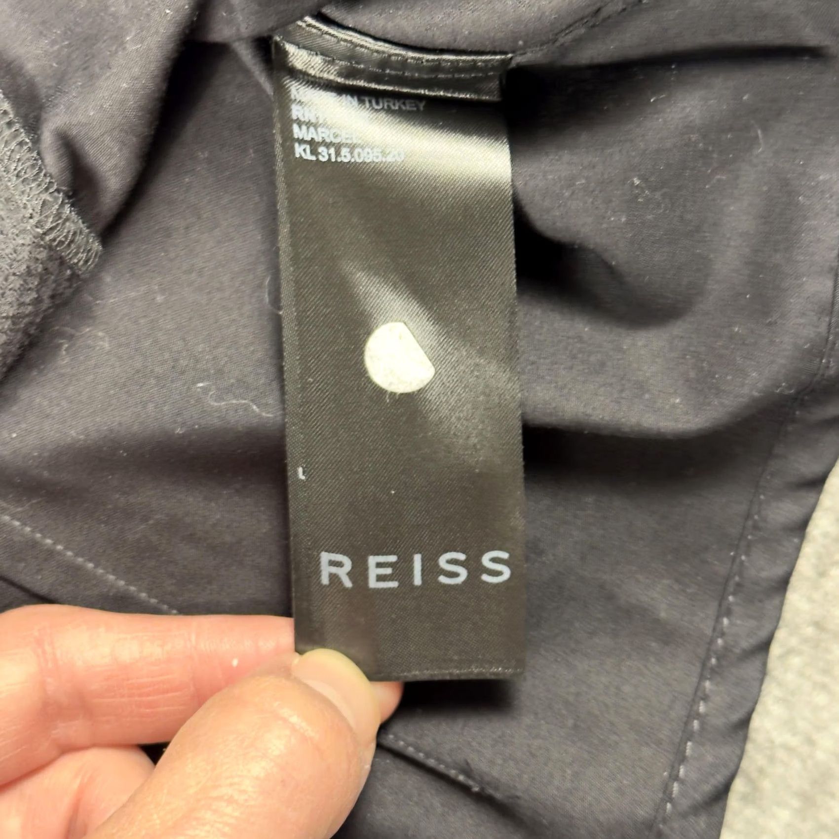 Reiss Reiss Shirt Mens Large Black Textured Panel Slim Fit Dress Button Up Tux Size 42R - 7 Thumbnail