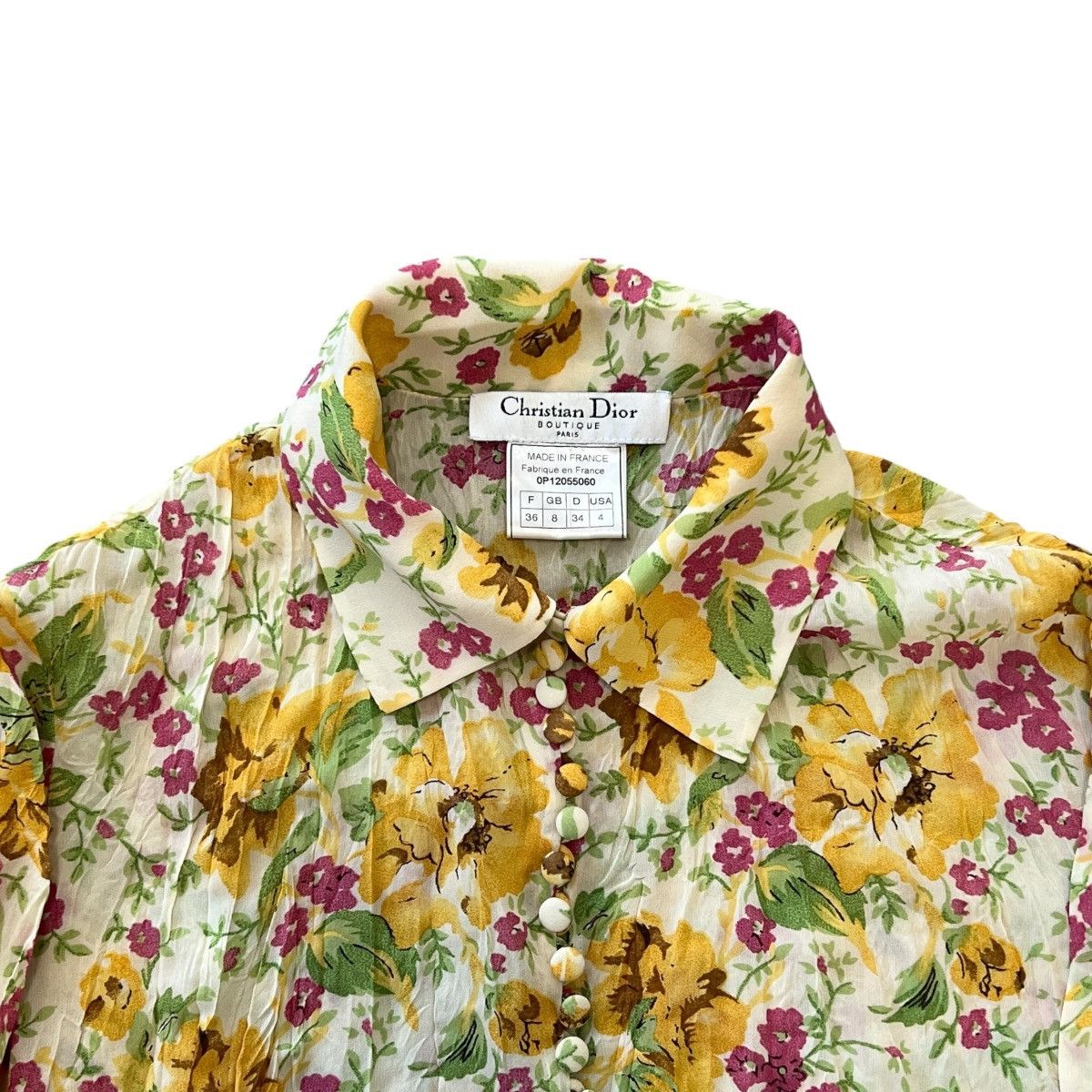 Dior Christian Dior 2000SS John Galliano Floral Silk Shirt Size XS / US 0-2 / IT 36-38 - 2 Thumbnail