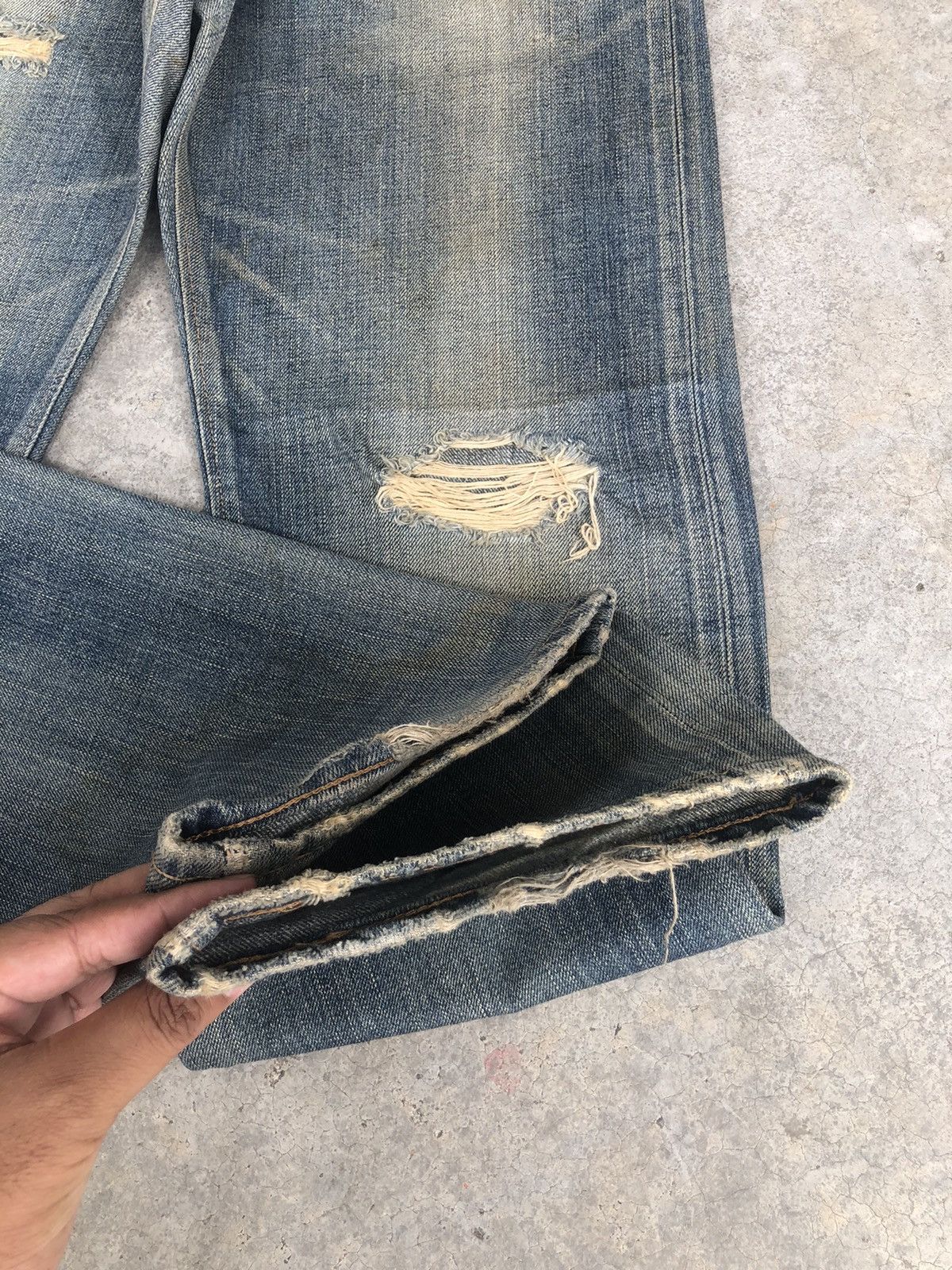 Kapital Vintage Edwin 505 Orange Tab Distressed Denim Size US 32 / EU 48 - 14 Thumbnail