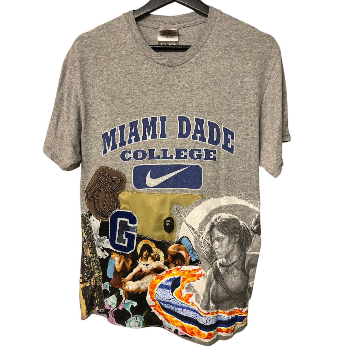 Custom made Miami dade patchwork tee size medium