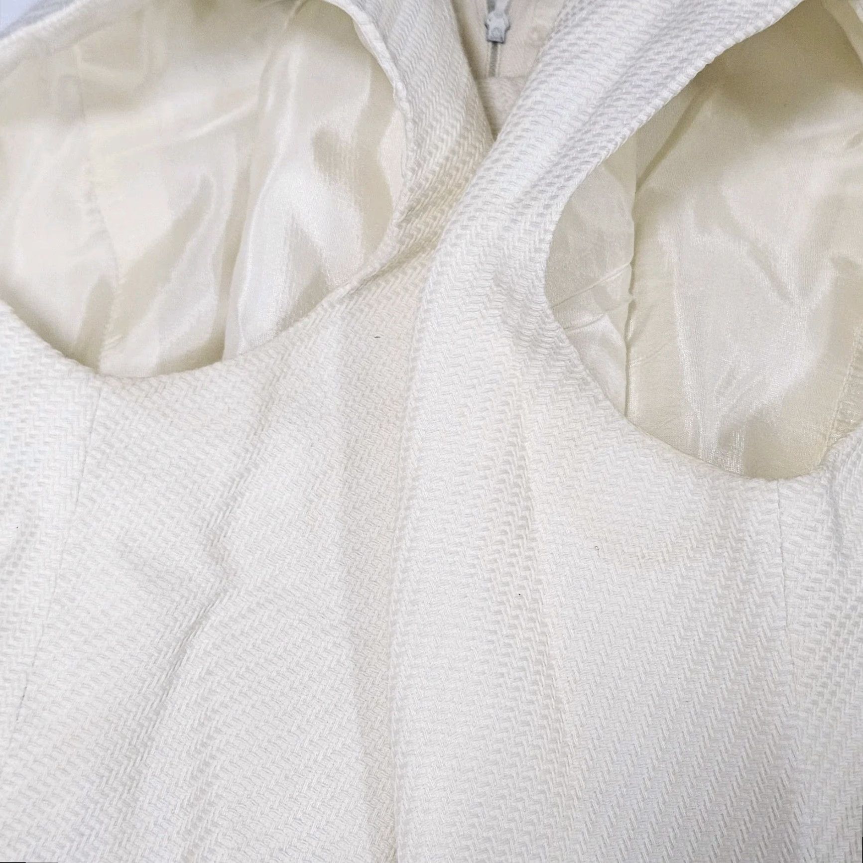 Vintage VINTAGE Pamela Martin Ivory Textured Sleeveless Lined Midi Sheath Dress 12 Size XL / US 12-14 / IT 48-50 - 6 Thumbnail