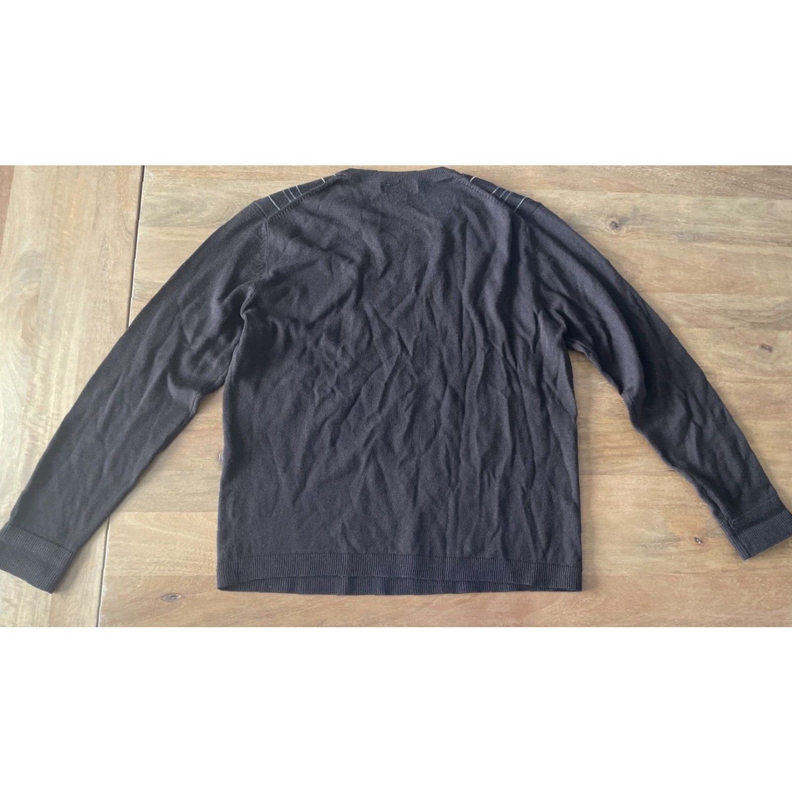 Banana Republic VINTAGE Banana Republic Sweater Men Pullover Long Sleeve Brown 100% Merino Wool Knit Striped V-Neck M Lazors Size US M / EU 48-50 / 2 - 2 Thumbnail