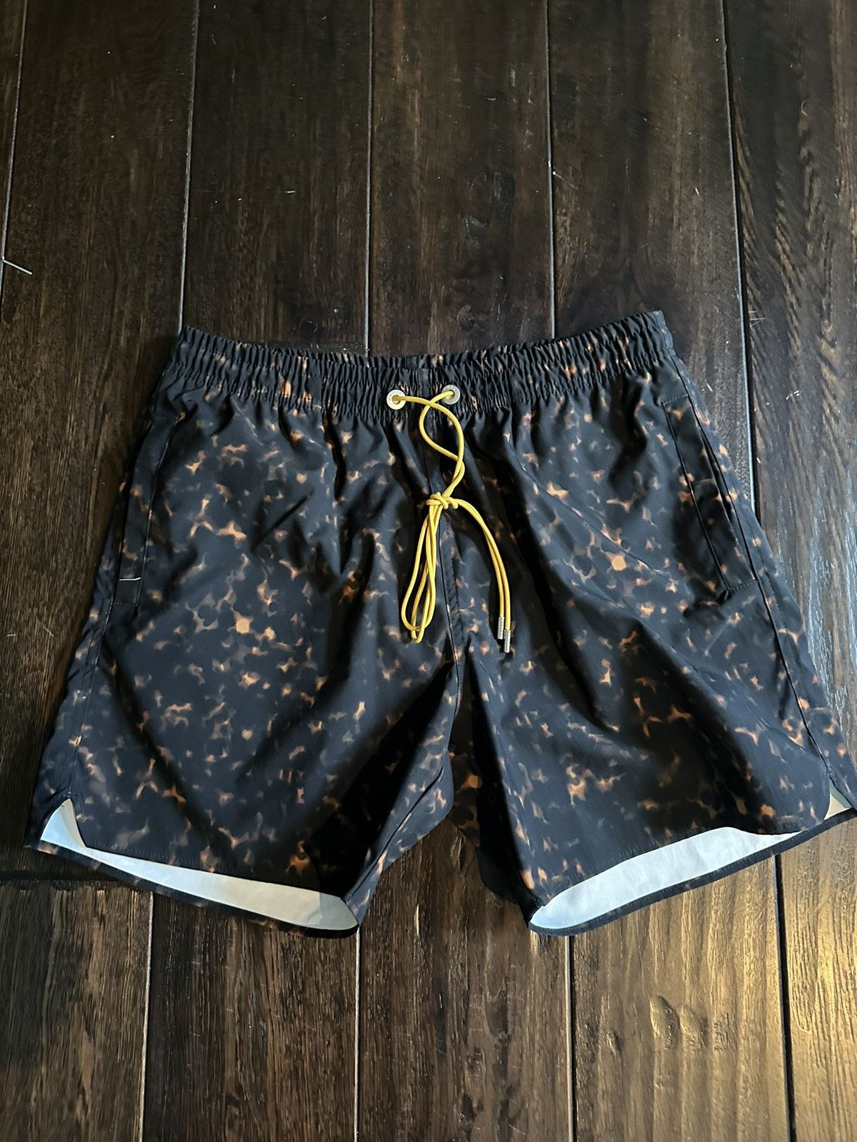 image of Rhude Black Tortoise Swim Trunks, Men's (Size 34)