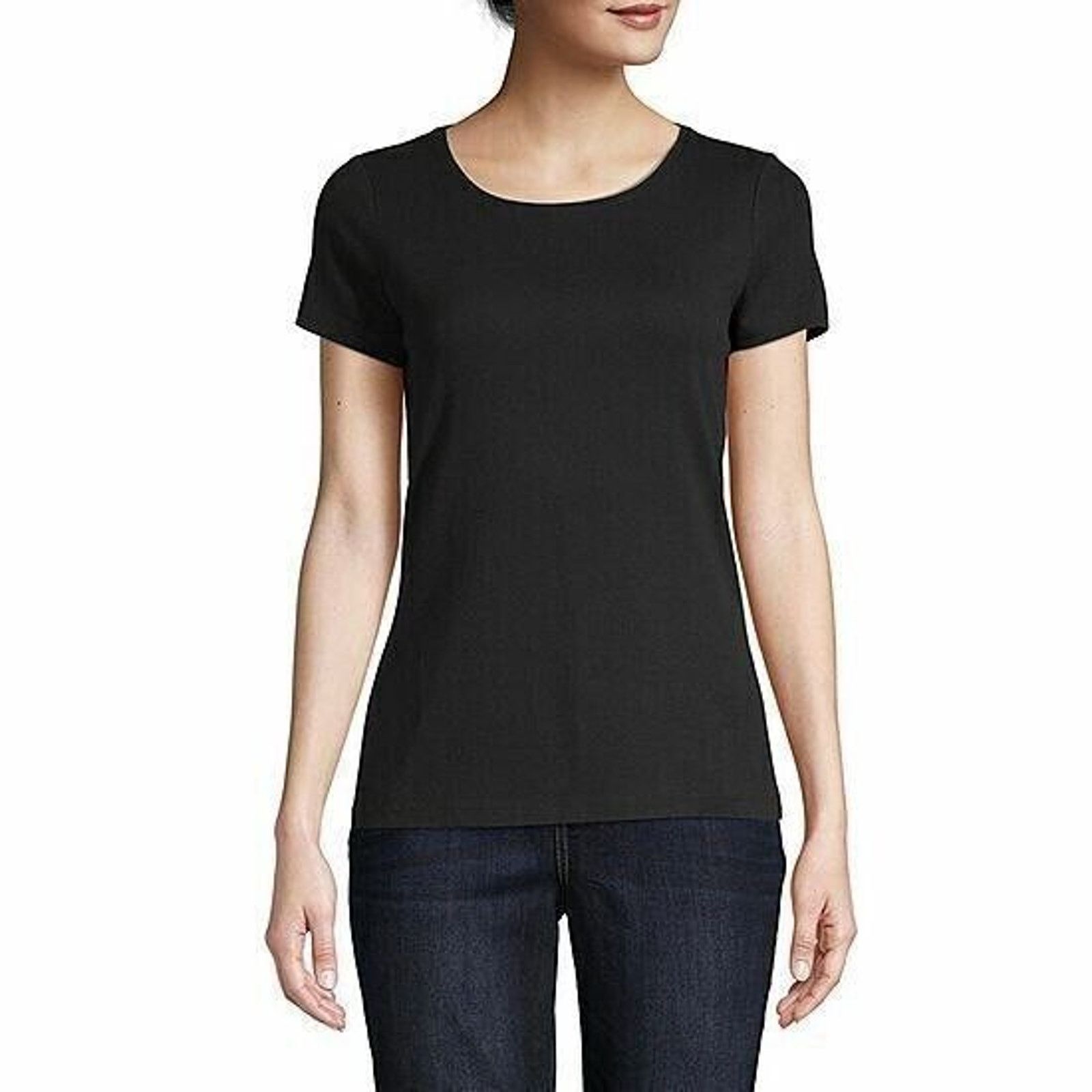 St. John ST. JOHN SPORT Solid Black Santana Scoop Neck Top XL A000037 Size XL / US 12-14 / IT 48-50 - 1 Thumbnail