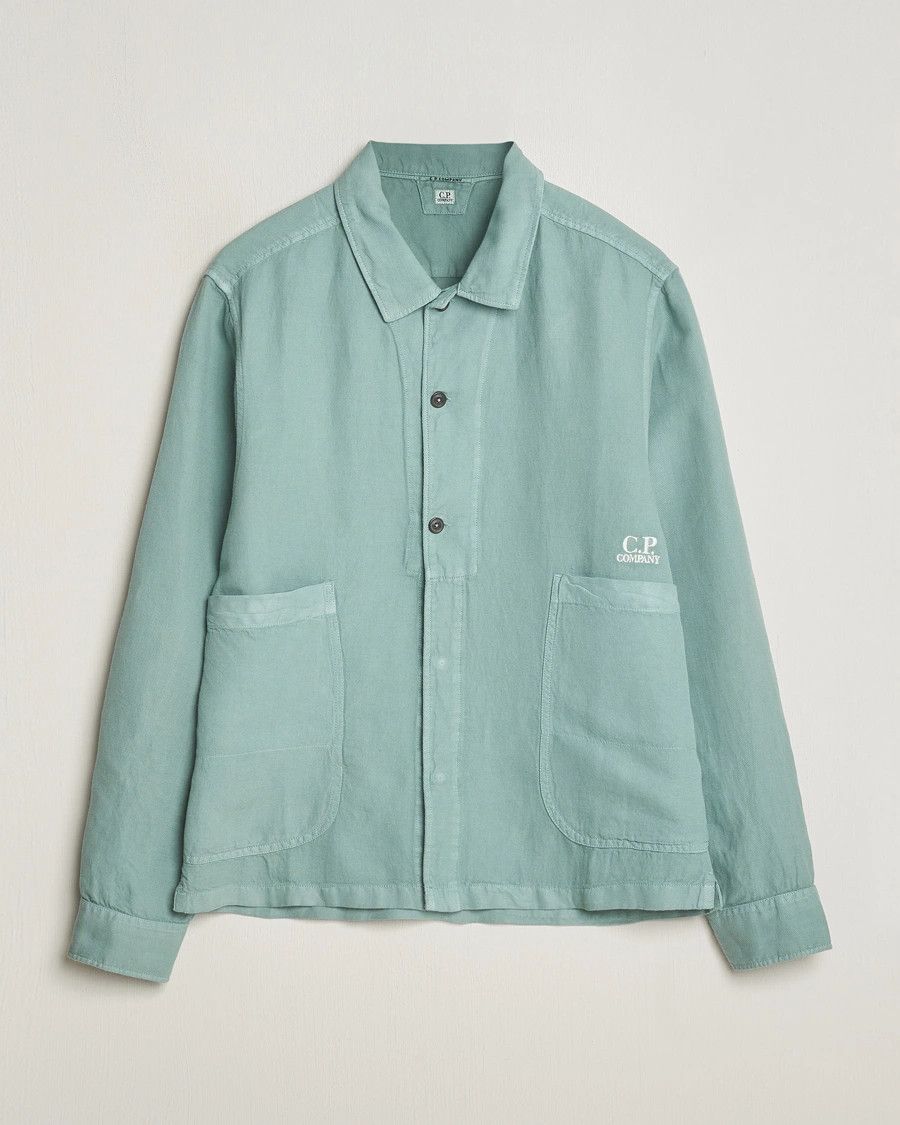 C.P. Company o1y1224 Solid Color Shirt in Sage Green Size US XL / EU 56 / 4 - 1 Thumbnail