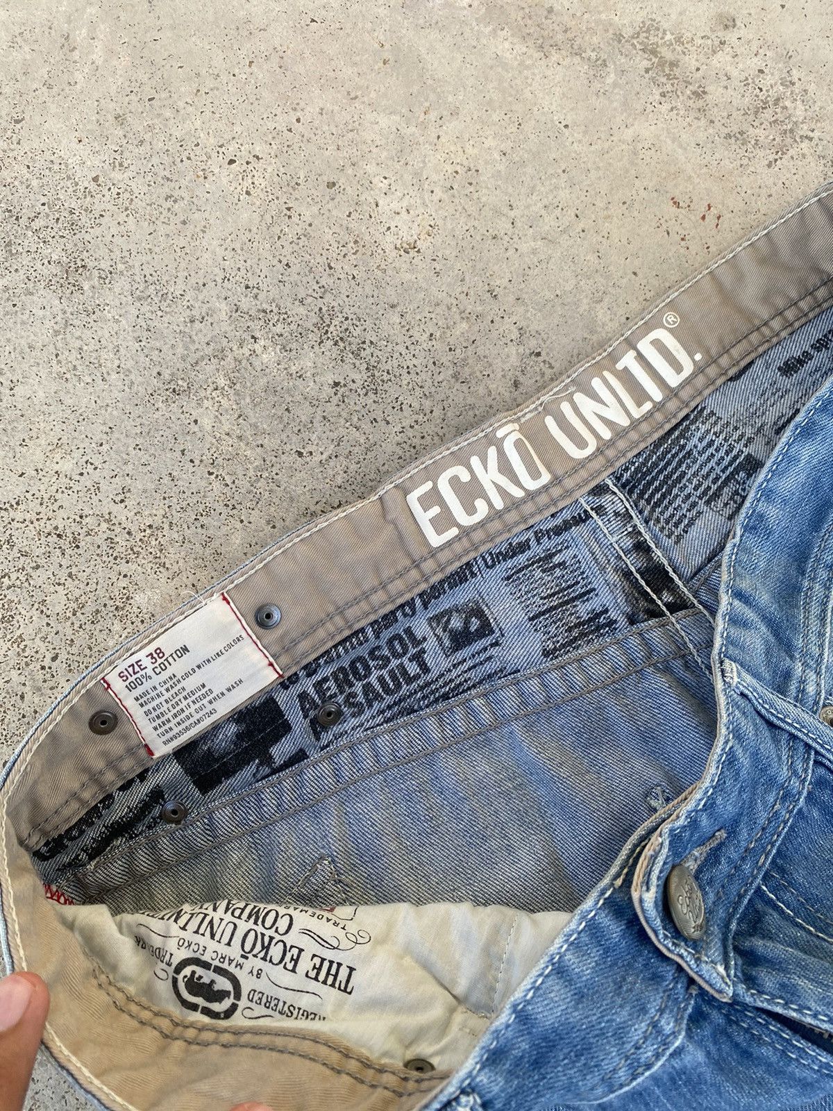 Ecko Unltd. 2000s Ecko Unlimited y2k Baggy Jeans Jnco Styled Size US 38 / EU 54 - 11 Thumbnail