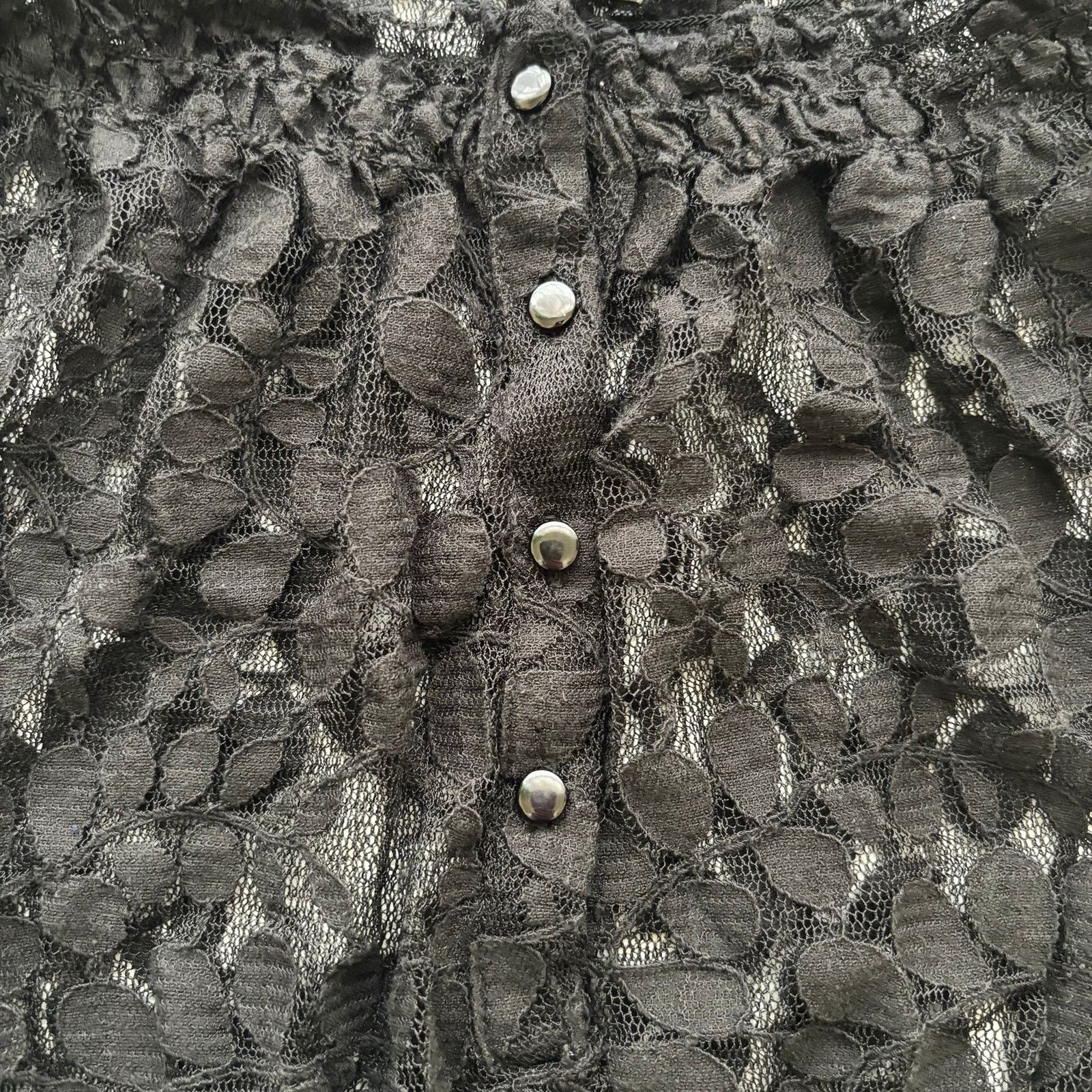 Other NY Collection Sheer Black Lace Short Sleeve Blouse Size Med Size M / US 6-8 / IT 42-44 - 10 Thumbnail