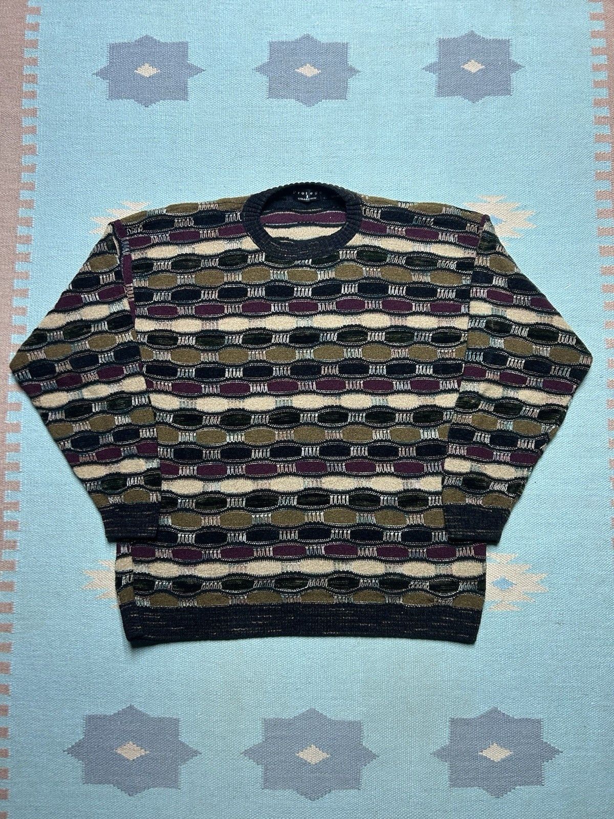 Vintage Vtg protege sweater deep knit 3D textured coogi style large Size US L / EU 52-54 / 3 - 1 Thumbnail