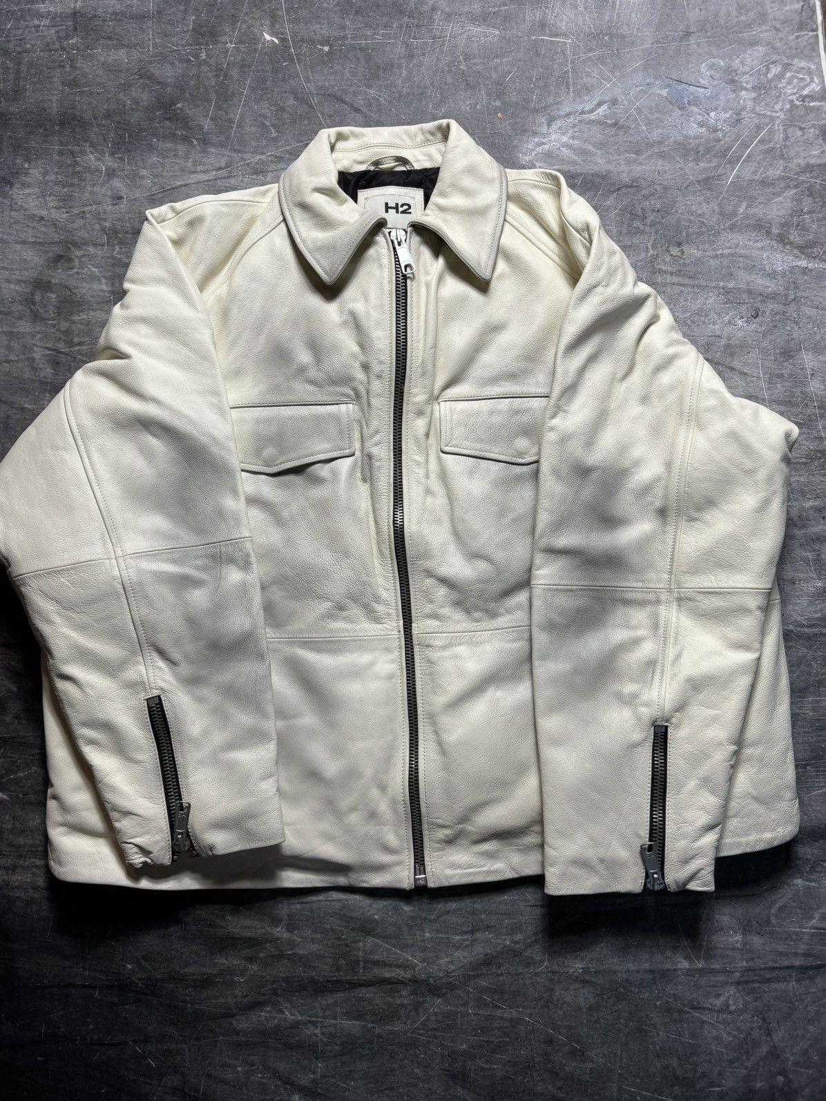 Heron Preston H2 by Heron Preston Leather Jacket in White Size US L / EU 52-54 / 3 - 1 Thumbnail