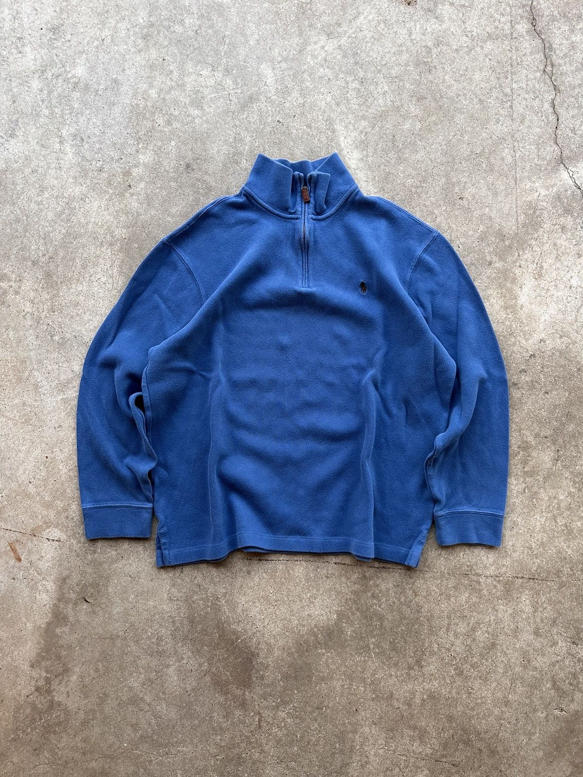 Polo Ralph Lauren × Vintage Blue Polo Quarter Zip Sweater Size US XXL / EU 58 / 5 - 1 Thumbnail