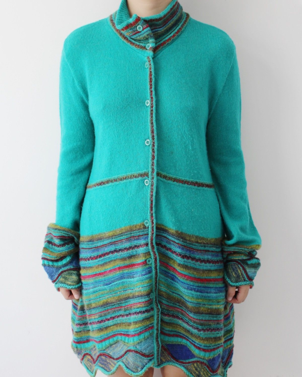 Vintage VIA FABURRICA LONG KNITWEAR Size M / US 6-8 / IT 42-44 - 2 Thumbnail