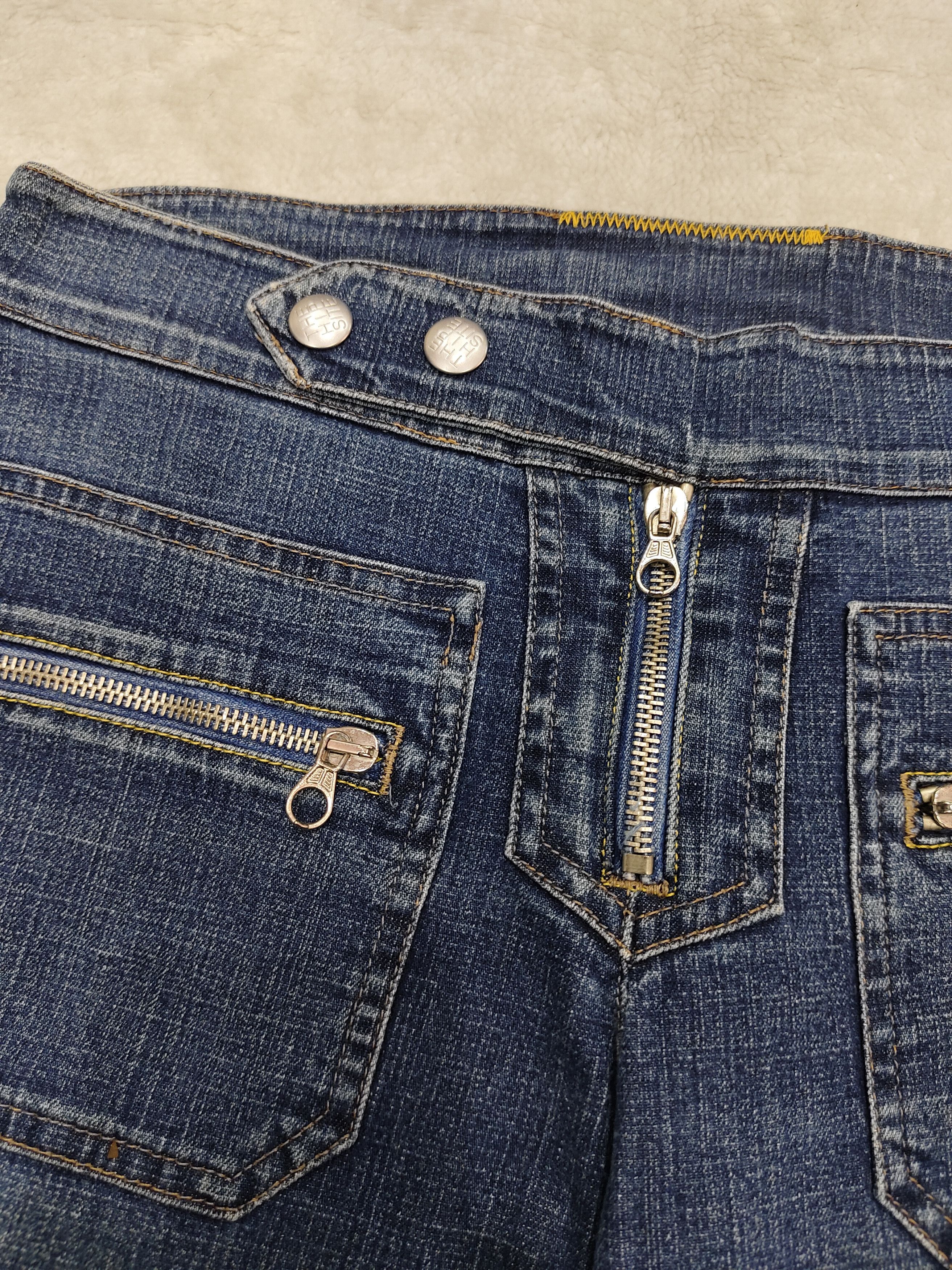 United Colors Of Benetton 00s Benetton💥 Y2K Zip Pocket Low Rise Straight Jeans Size 30" / US 8 / IT 44 - 3 Thumbnail