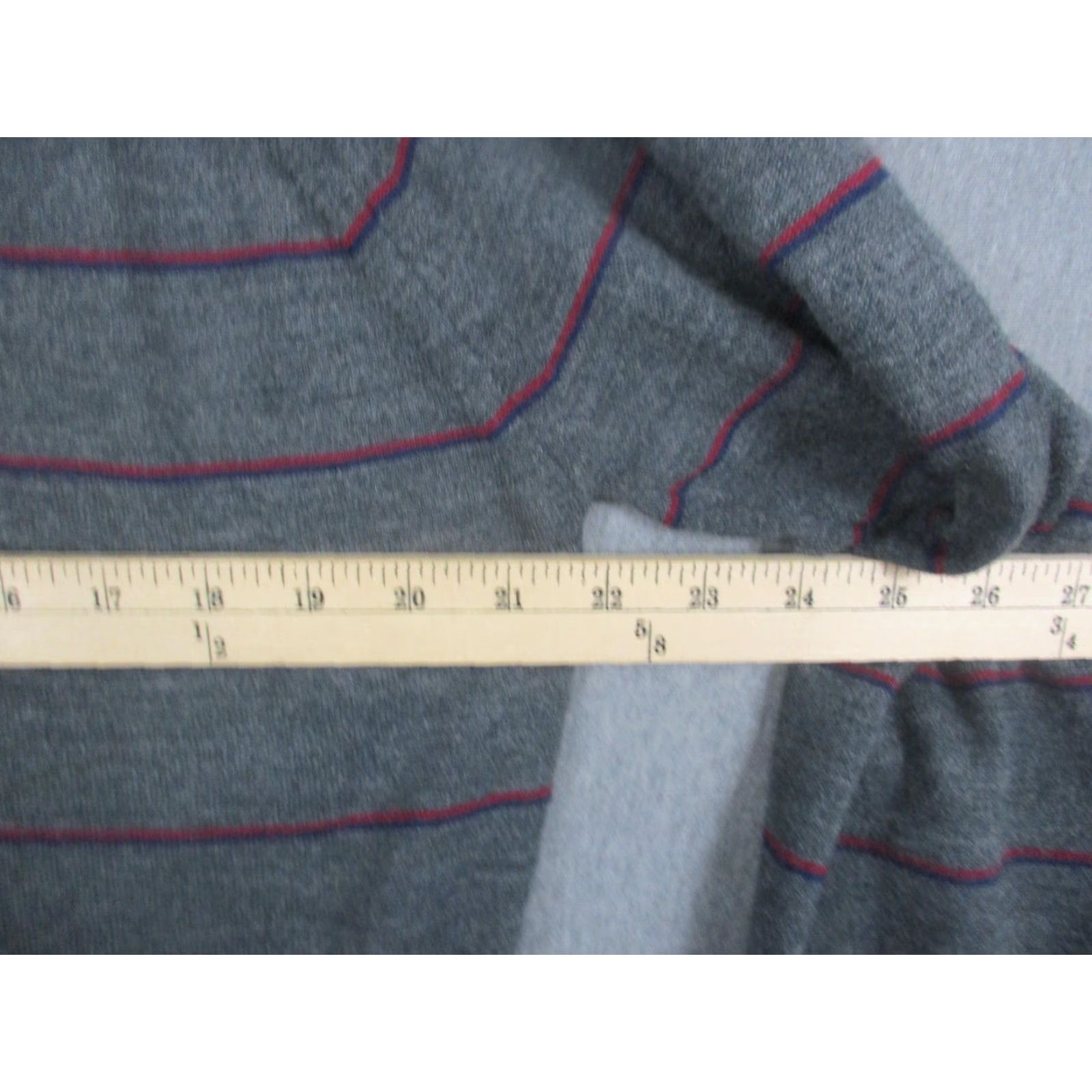 Vintage VINTAGE Lord Jeff Sweater Mens Large Gray Stripe Collared Knit Pullover Size US L / EU 52-54 / 3 - 5 Thumbnail