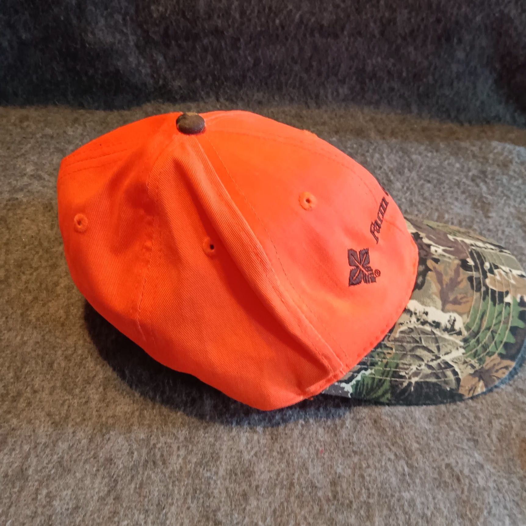 Vintage VINTAGE Farm Credit Union Hat Cap Strap Back Adjustable Adult Orange Camo Hunting Camp Baseball Cap Men Orange Camouflage Classic Dad Hunting 90s Mens Size ONE SIZE - 6 Thumbnail