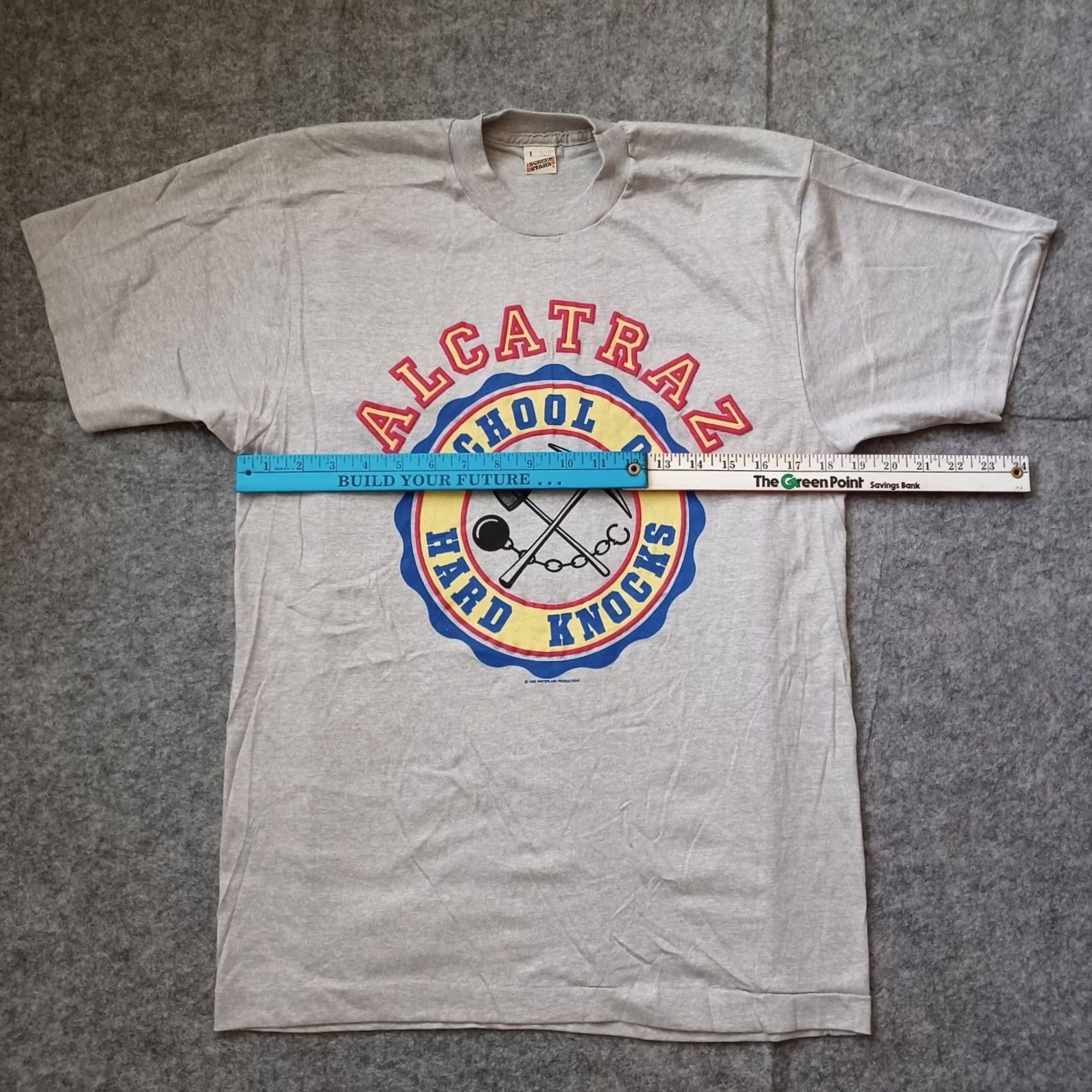 Vintage VINTAGE Screen Stars Alcatraz T Shirt Mens L Gray 80s Single Stitch 1986 USA Graphic Print Shirt Mens Gray 1980s Theme Retro Grunge City Logo Size US L / EU 52-54 / 3 - 4 Thumbnail