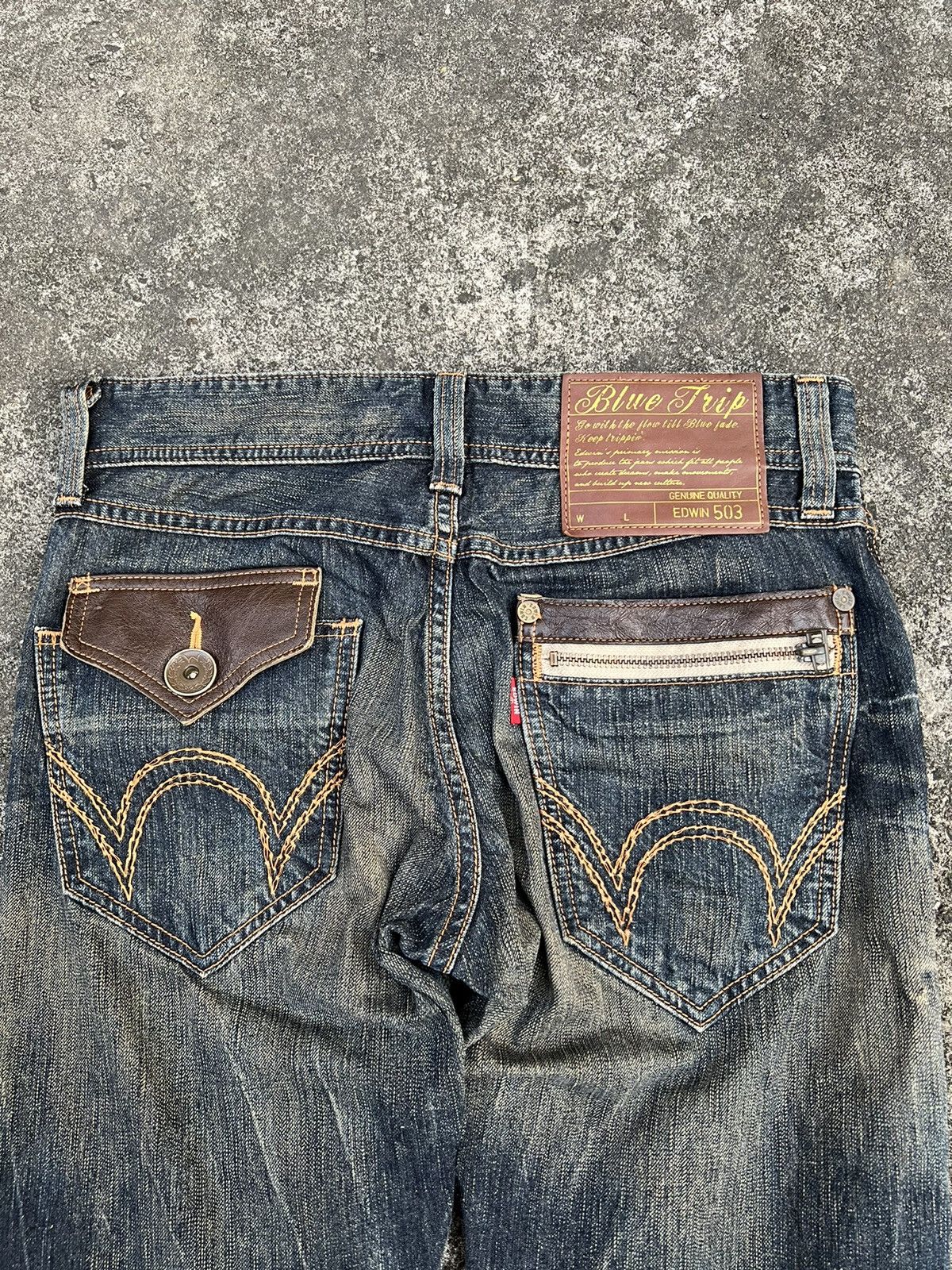 Edwin × If Six Was Nine × Japanese Brand EDWIN 503 BLUE TRIP PUNK JEANS VERY RARE Size US 31 - 11 Thumbnail