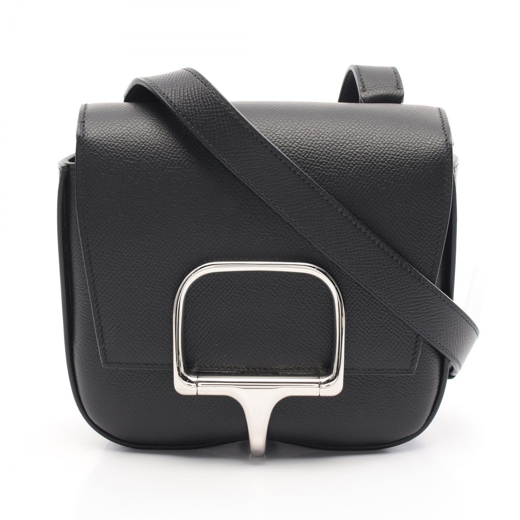 Hermes Hermes Della Cavalleria Epsom Mini Shoulder Bag Leather Shoulder Bag Stamp Z (2021) in Black, Women's