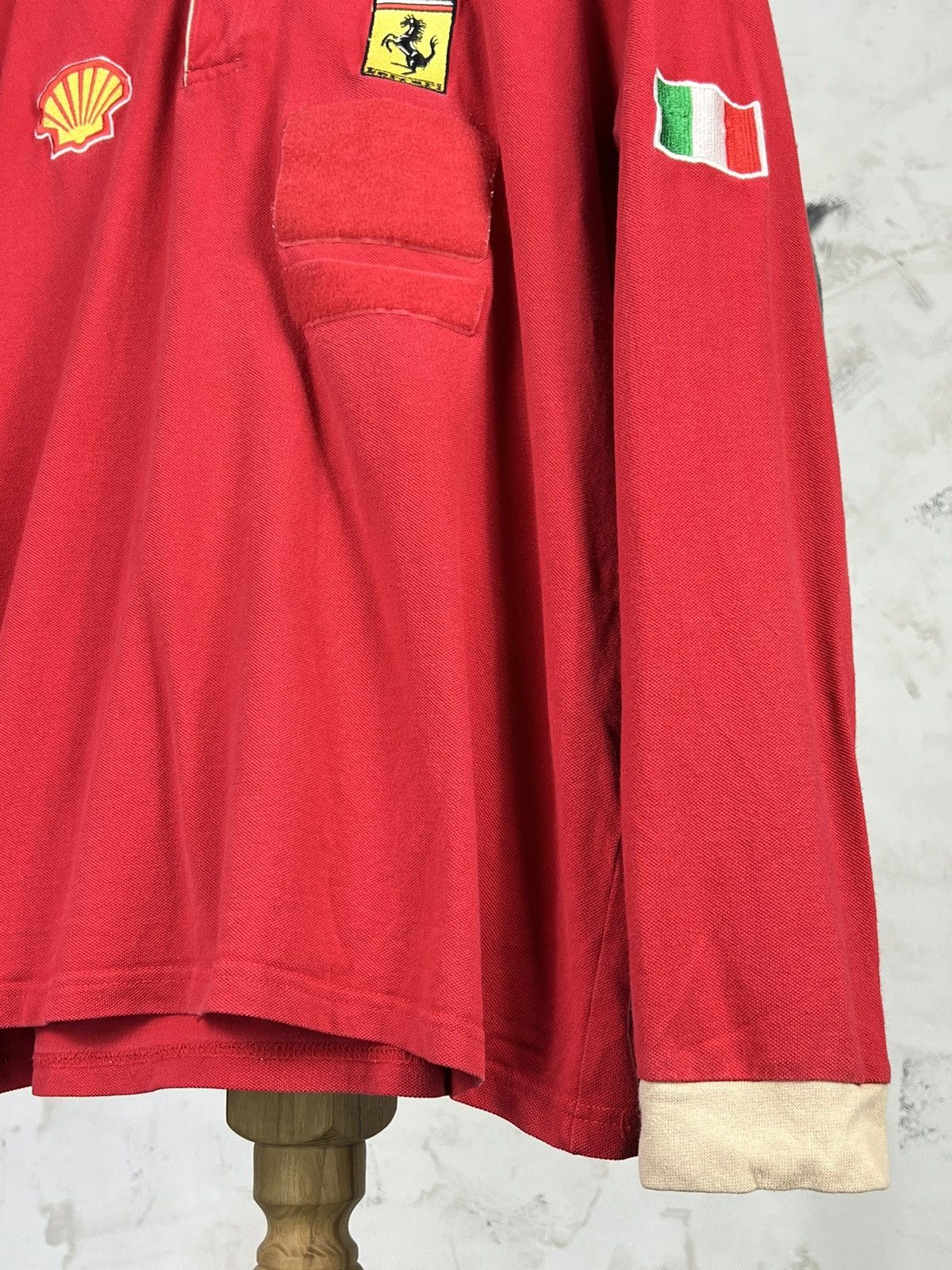Ferrari Vintage Ferrari Shell Long Sleeve Polo Shirt Size M Size US M / EU 48-50 / 2 - 5 Thumbnail