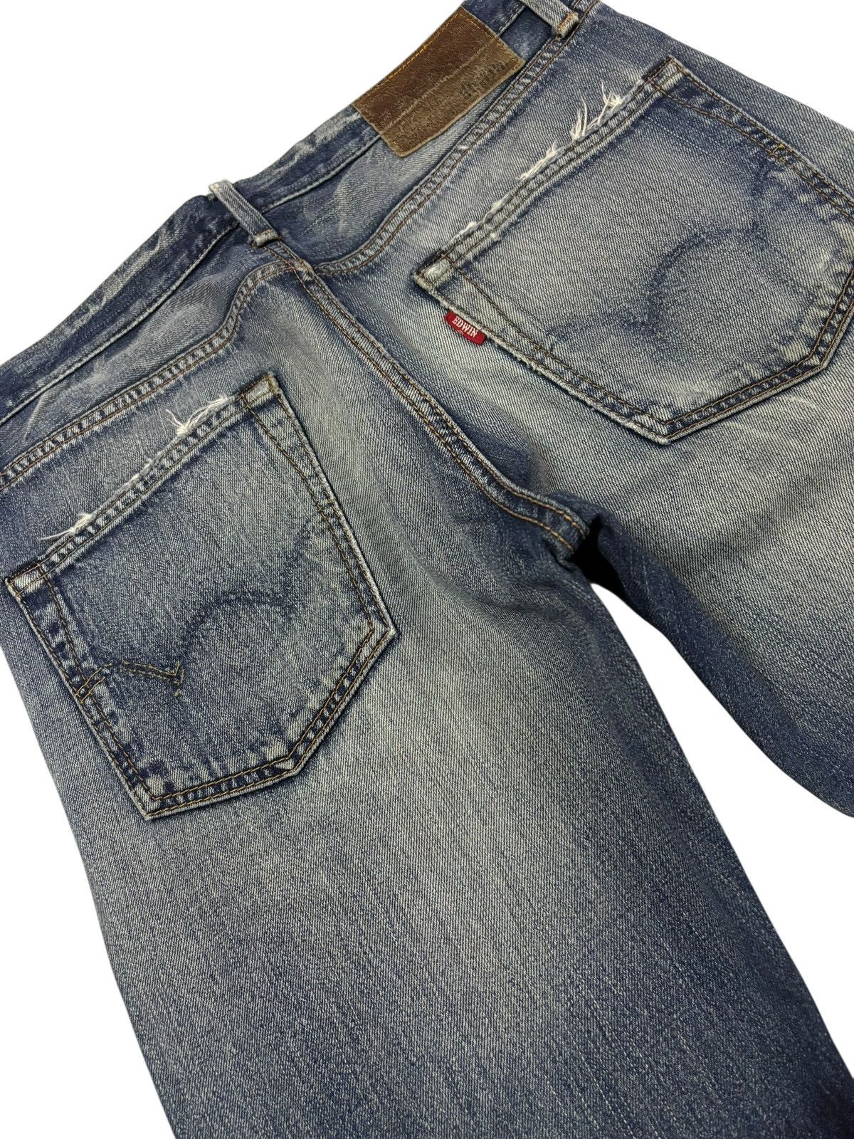 Edwin Vtg Edwin Japan 503 Grunge Distressed Jeans Size US 30 / EU 46 - 8 Thumbnail