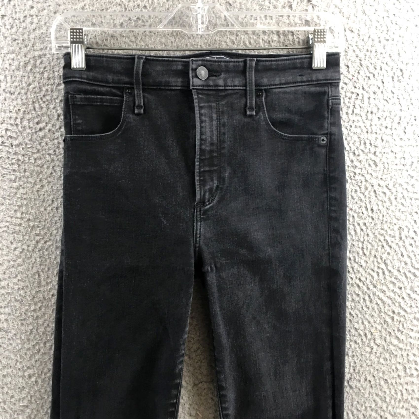 Abercrombie & Fitch Abercrombie & Fitch Skinny Jeans Womens 27 Black High Rise Denim Jeans 27 Womens Black Modern Fit 5-Pocket Denim Modern Look Size 27" / US 4 / IT 40 - 2 Thumbnail