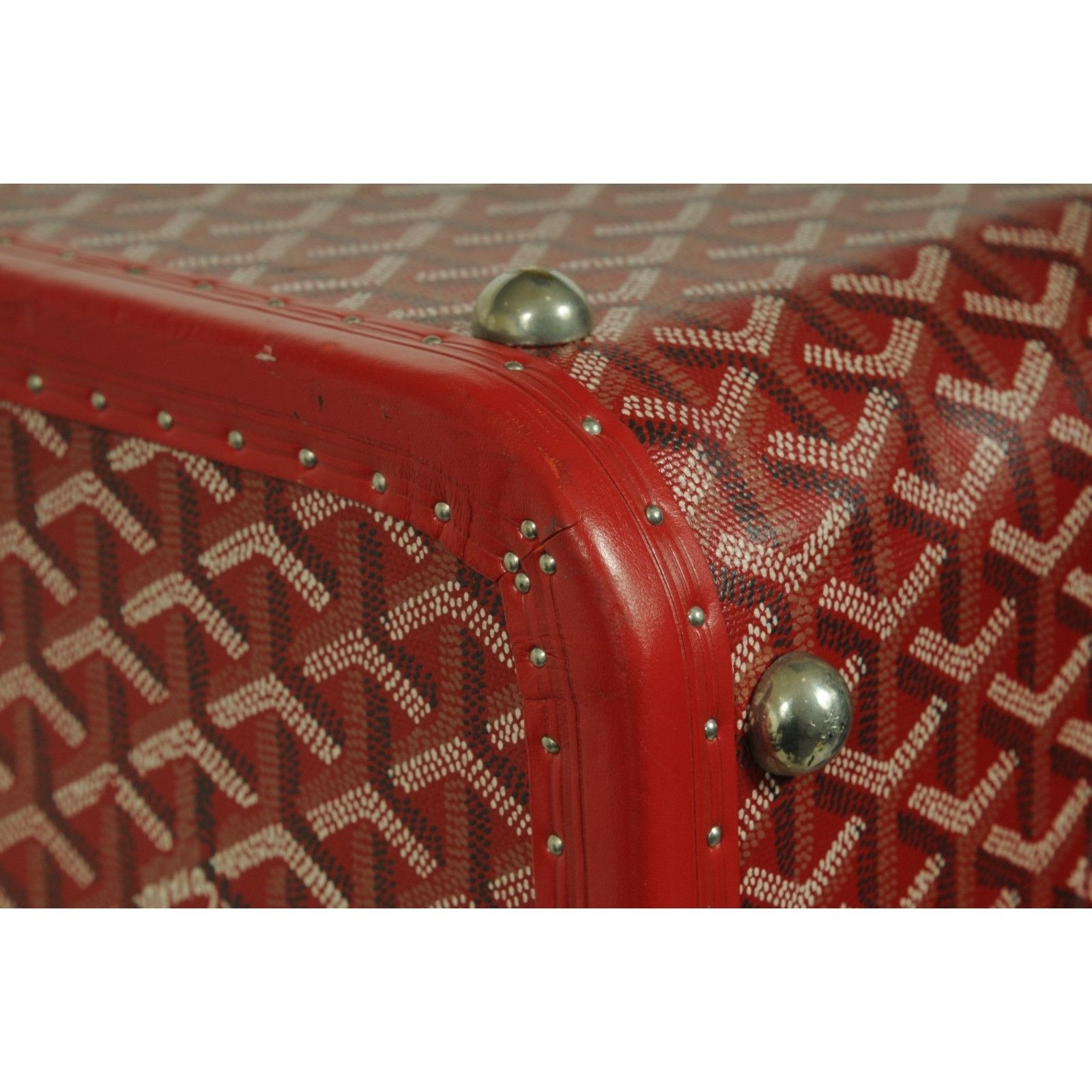 Goyard Rouge Red Compartmented Travel Trunk Palladium Carry Size ONE SIZE - 16 Thumbnail