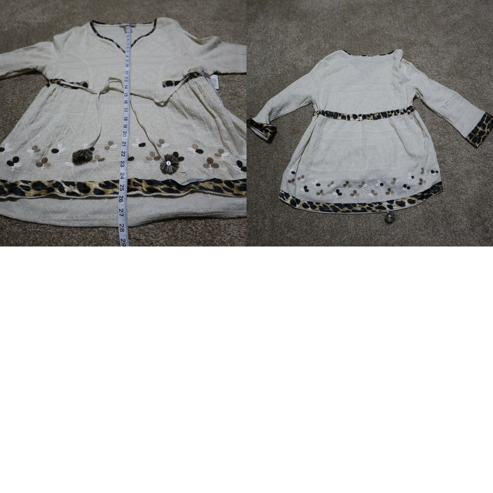 Vintage VINTAGE Sharon Young Tan Floral Tiger Leopard Print Long Sleeve Shirt Size Medium Size M / US 6-8 / IT 42-44 - 8 Thumbnail