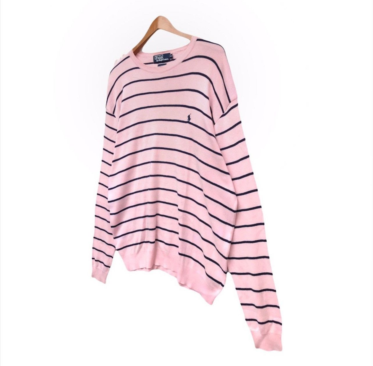 Polo Ralph Lauren × Ralph Lauren Polo Ralph Laurent Small Pony Pink Knitwear Sweater Size US XL / EU 56 / 4 - 2 Thumbnail