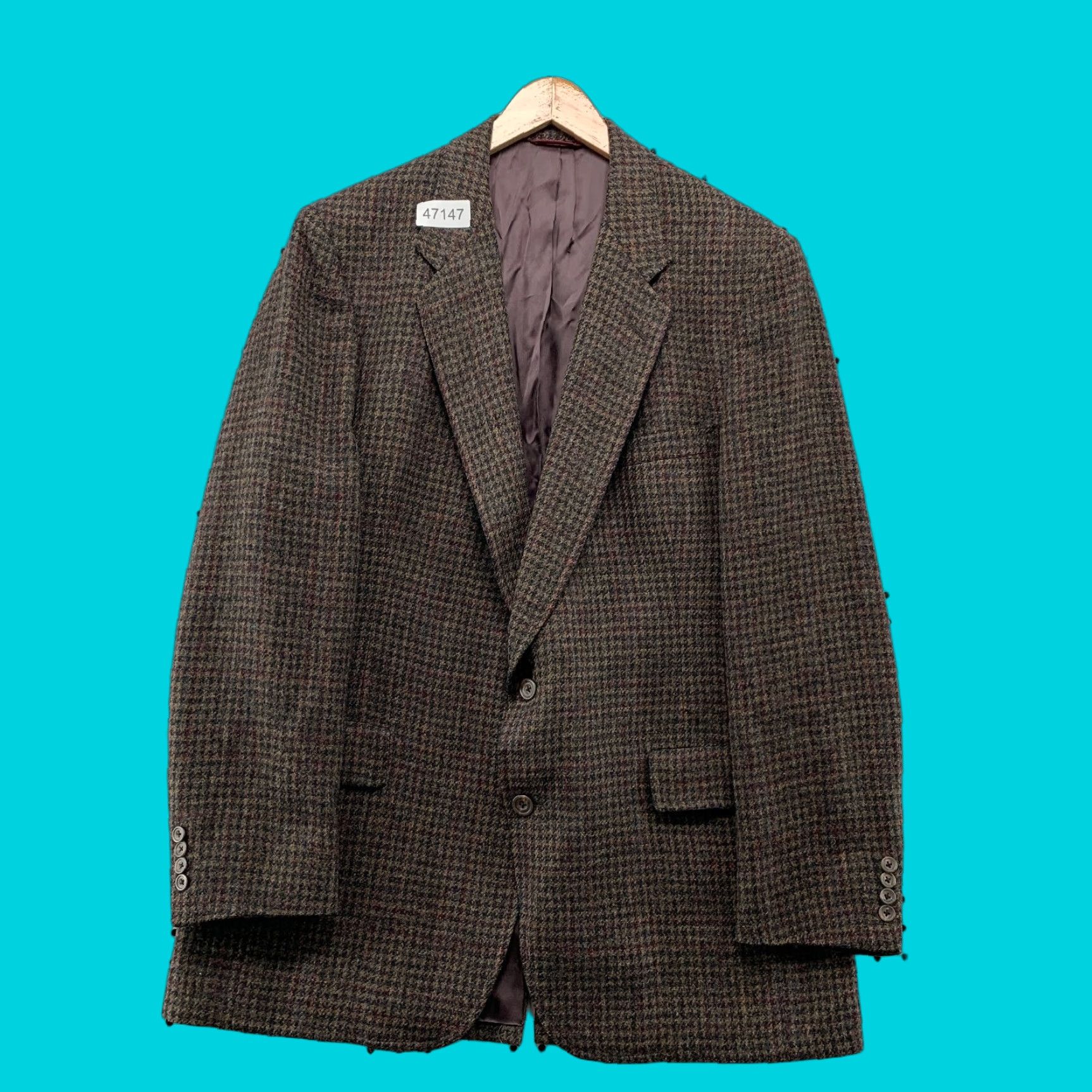 Hart Schaffner Marx Vintage Hart Schaffner Marx Blazer Mens 40 Tweed Wool Brown Houndstooth USA Jacket Blazer Mens 40 Brown Wool Tweed Houndstooth Size 40R - 1 Thumbnail