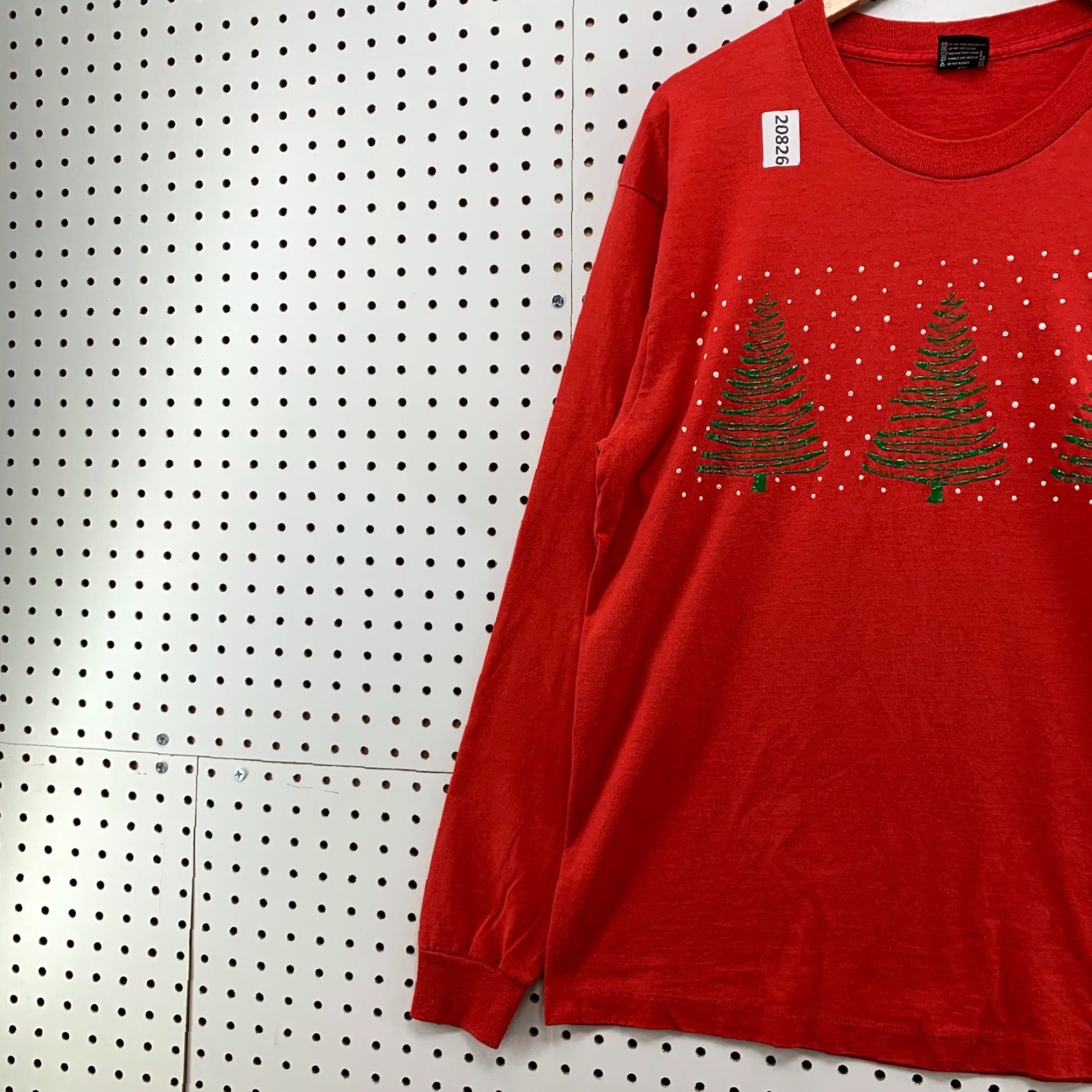 Vintage VINTAGE Screen Stars 90s Christmas Tree Graphic Long Sleeve Shirt Red Adult Large 21x29 Mens Size US L / EU 52-54 / 3 - 3 Thumbnail