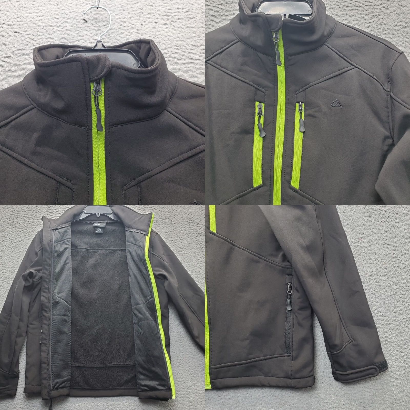 Vintage Snozu Performance Softshell Jacket Mens M Black Fleece Lined Mock Neck Full Zip Size US M / EU 48-50 / 2 - 8 Thumbnail