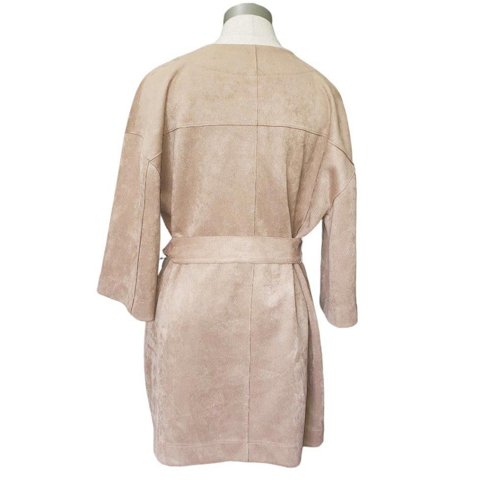 Chicos CT344a Chicos Tan Suede Like Lightweight Trench Jacket Size M / US 6-8 / IT 42-44 - 2 Thumbnail