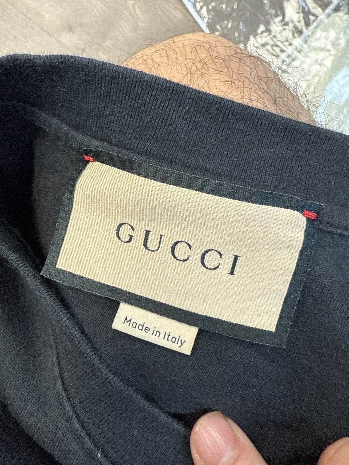 Gucci Gucci lightning two tone logo t-shirt black red Size US M / EU 48-50 / 2 - 7 Thumbnail