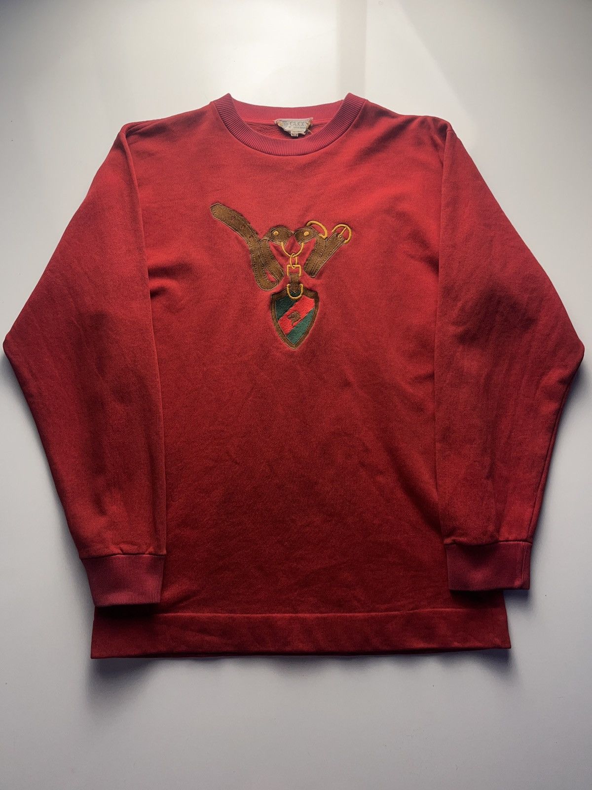 🌹💫70S RARE GUCCI EMBROIDERED LOGO SWEATSHIRT VINTAGE RETRO