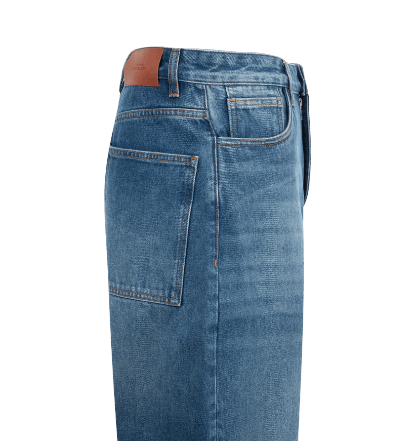 Studio Nicholson o1h1sh10525 Cropped Curved Leg Jeans in Blue Size US 34 / EU 50 - 3 Thumbnail