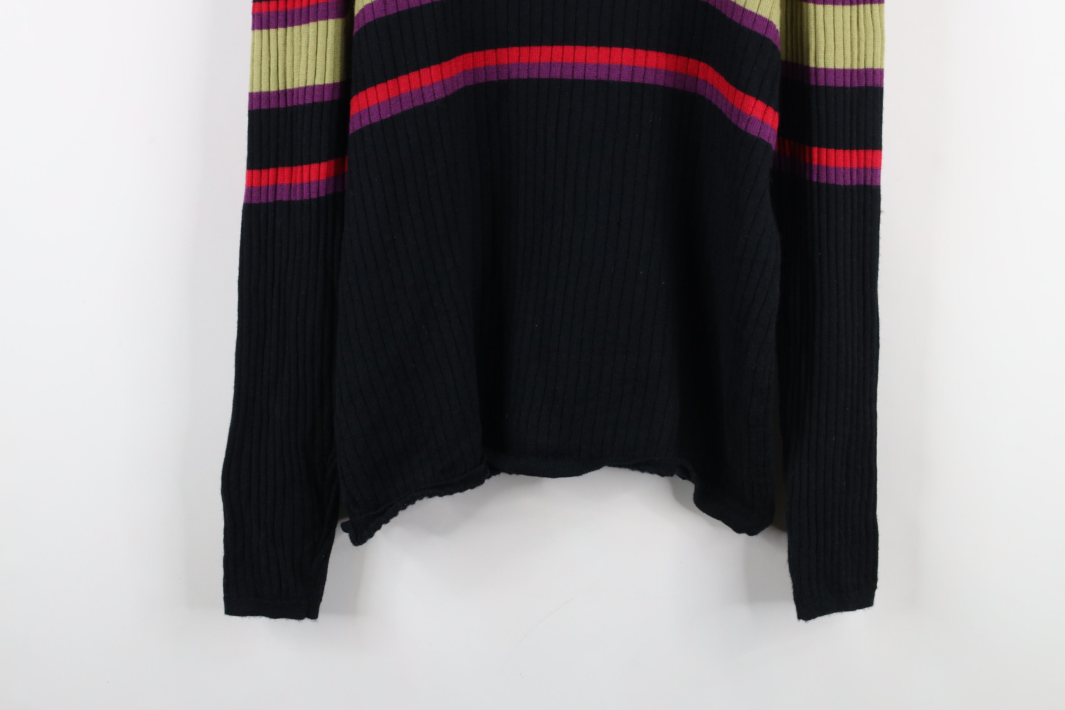 Vintage Vintage 90s Streetwear Wool Striped Knit Turtleneck Sweater Size XL / US 12-14 / IT 48-50 - 10 Thumbnail