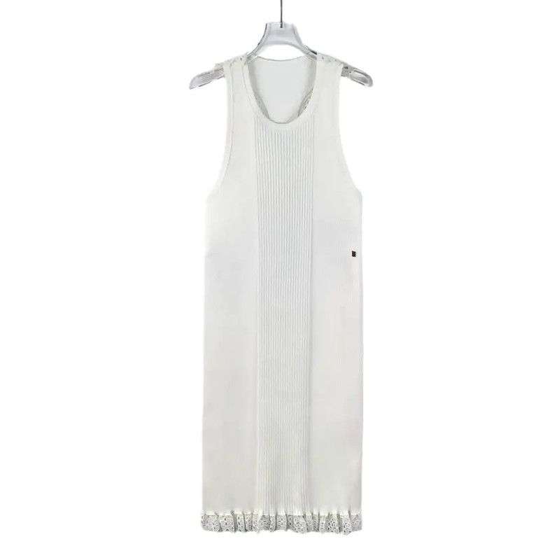 Louis Vuitton Louis Vuitton Women's White Cotton Dress Size L 0089 Size L / US 10 / IT 46 - 1 Thumbnail