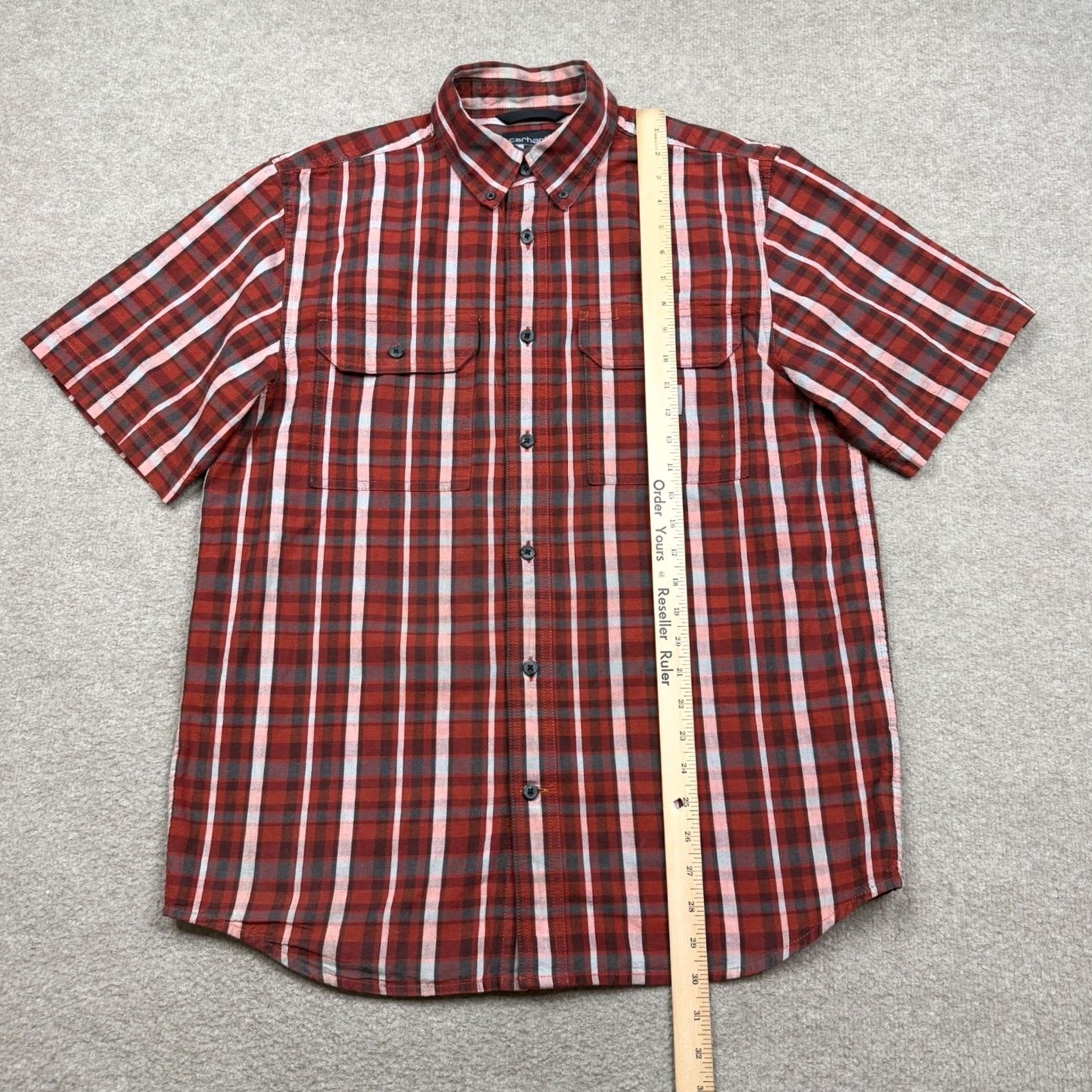 Carhartt VINTAGE Carhartt Button-Up Shirt Men M Red Plaid Workwear Collared Short Sleeve Size US M / EU 48-50 / 2 - 6 Thumbnail