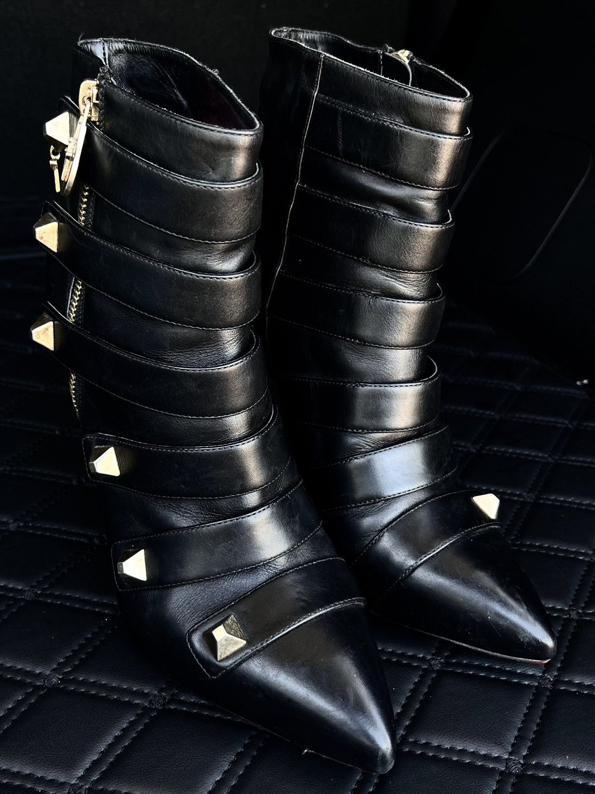 Paciotti Cesare Paciotti Dagger Ankle Studded Heels Size US 7 / IT 37 - 3 Thumbnail