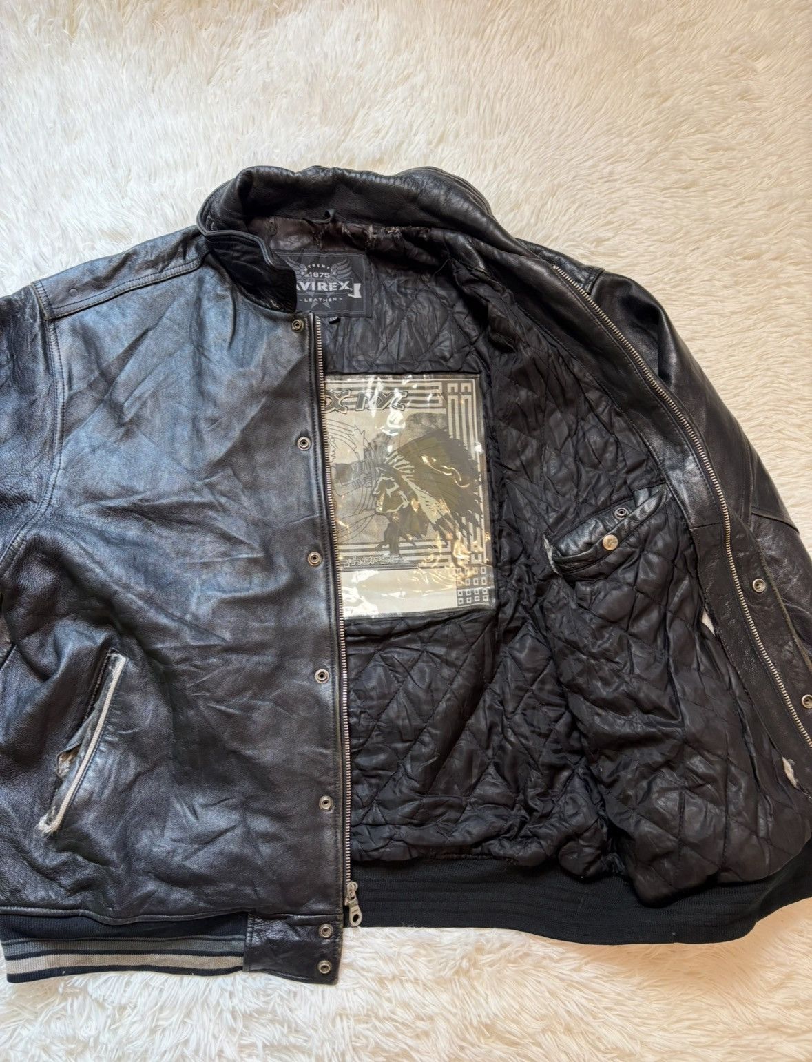 Avirex Avirex Vintage Leather Jacket Rare Native American Mens XXL Size US XXL / EU 58 / 5 - 3 Thumbnail