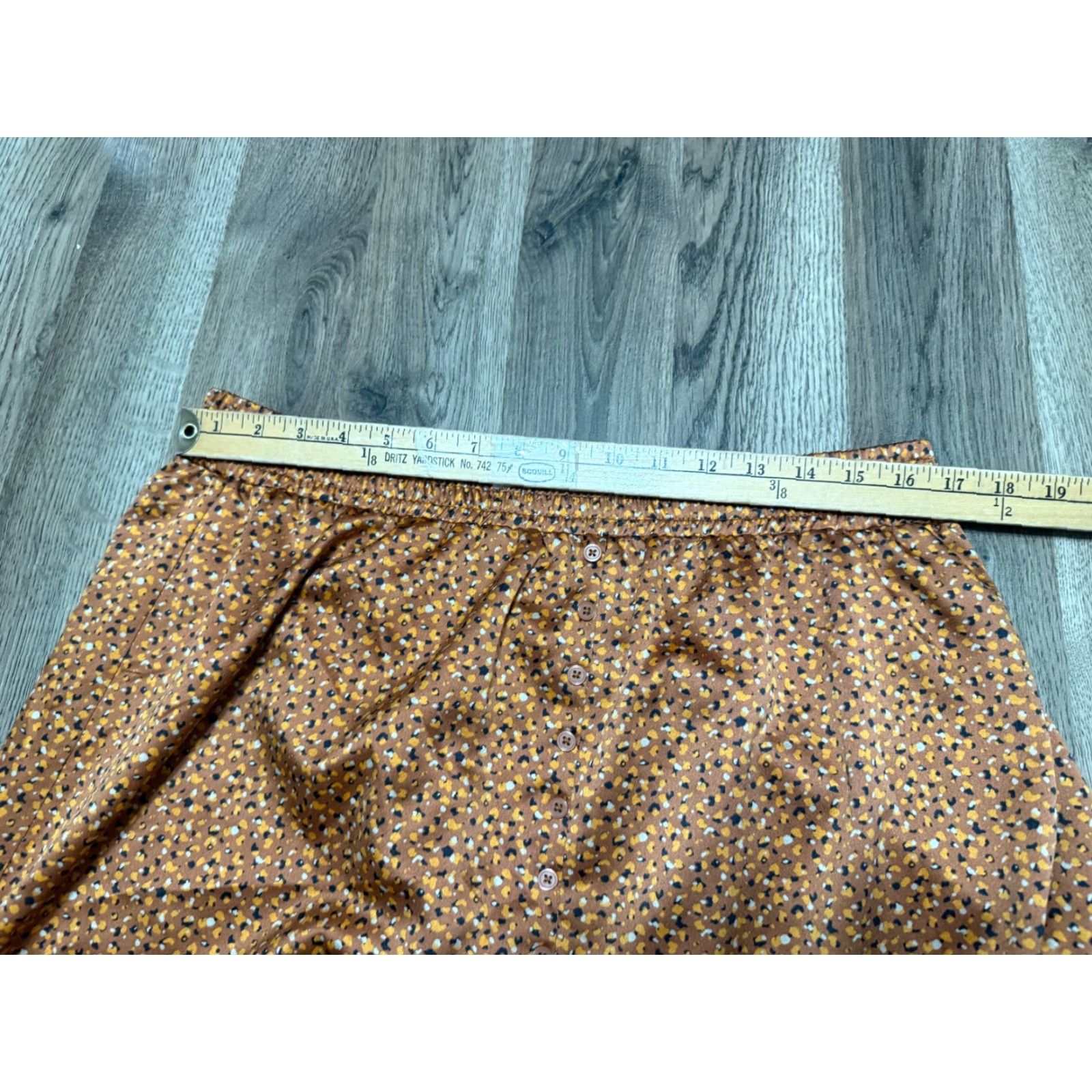 Loft LOFT Skirt Women's Size XL Brown White Blue Orange Pull On Front Slit Size 40" / US 18 - 7 Thumbnail