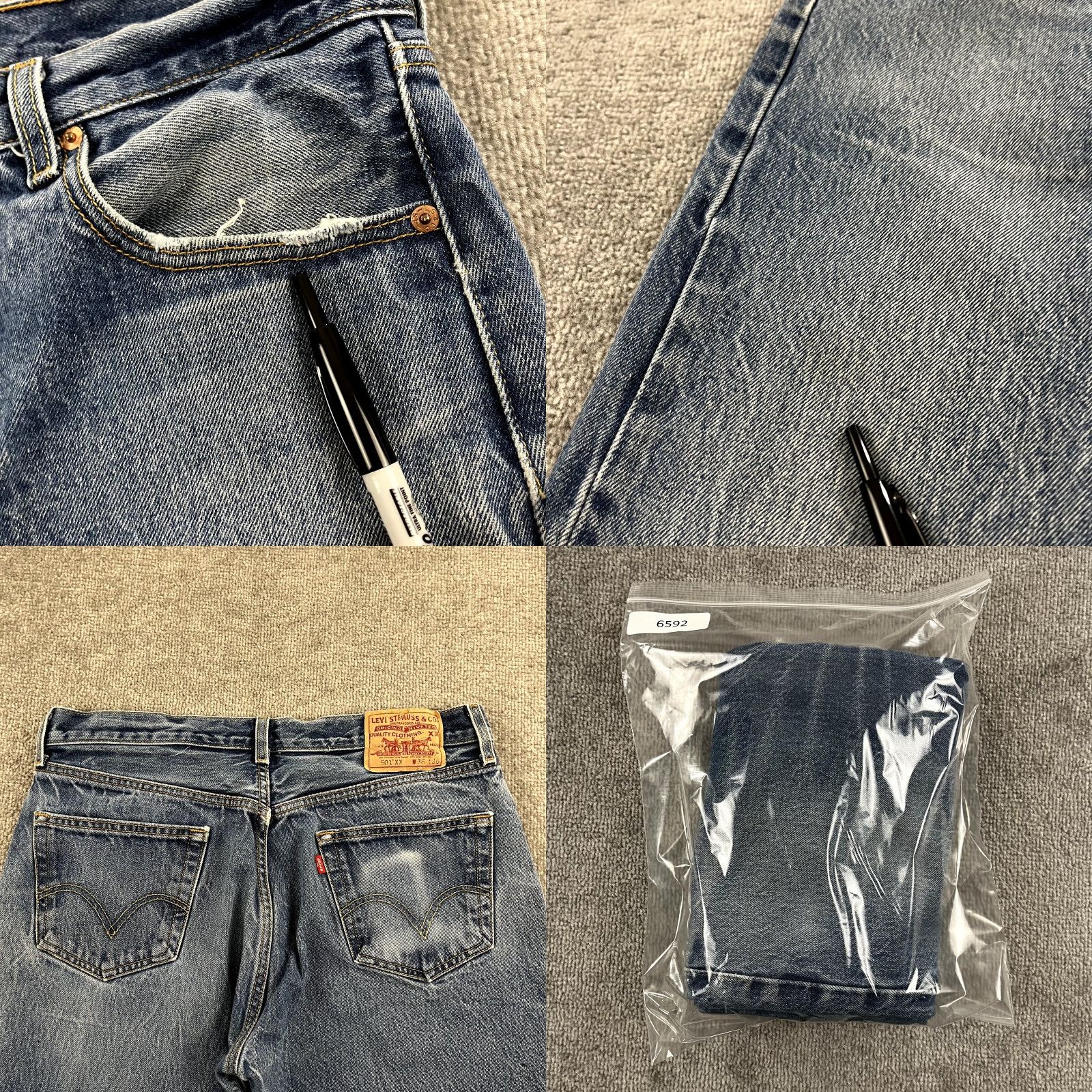 Levi's VINTAGE Levi's 501 XX Jeans Mens 36x28 Light Blue Denim Straight Button Fly 5-Pocket Classic American Size US 36 / EU 52 - 9 Thumbnail