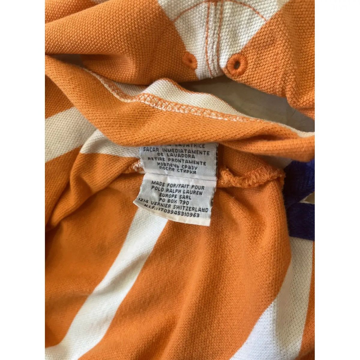 Polo Ralph Lauren × Ralph Lauren Rugby Ralph Lauren vintage polo orange and white striped Size US M / EU 48-50 / 2 - 7 Thumbnail